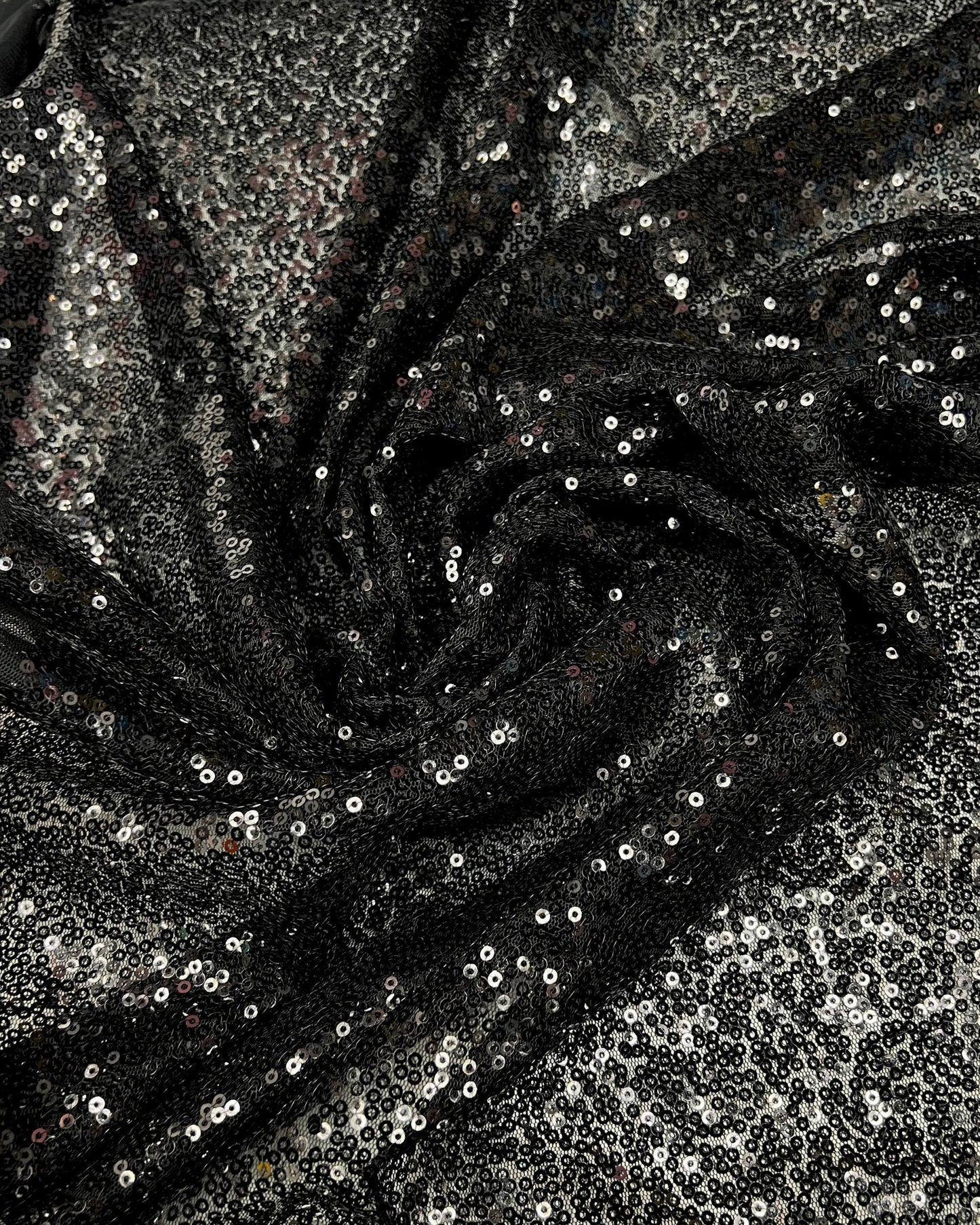 Black Glitz Sequins Mesh Fabric