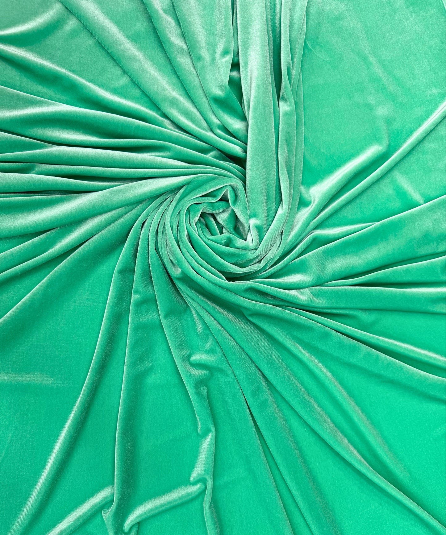 Mint Stretch Velvet Fabric By The Yard