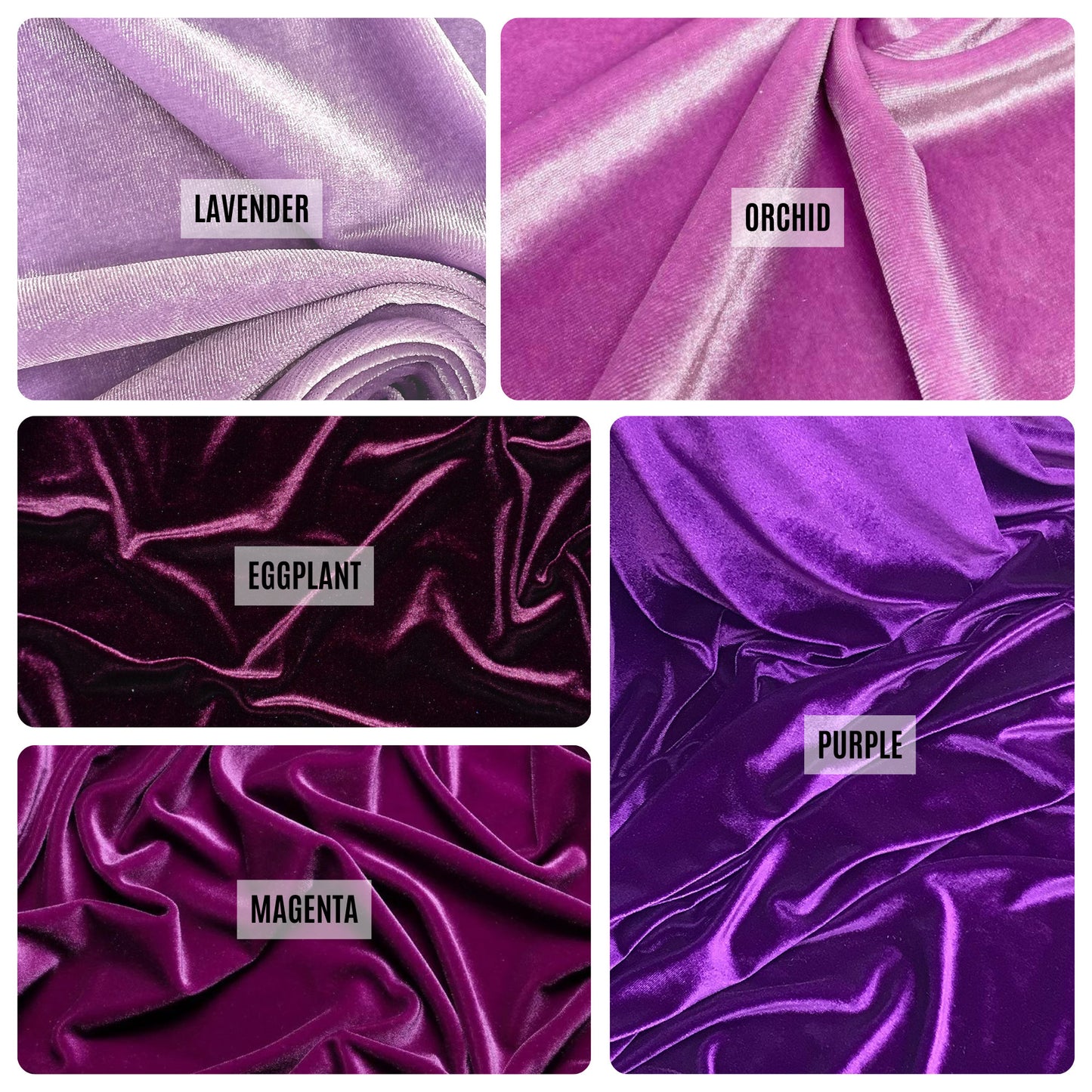Stretchy Velvet Fabric by the Yard, Premium Quality Velvet, Colors Available, Luxury 4 Way Stretch Velvet Fabric for Apparel and Upholstery