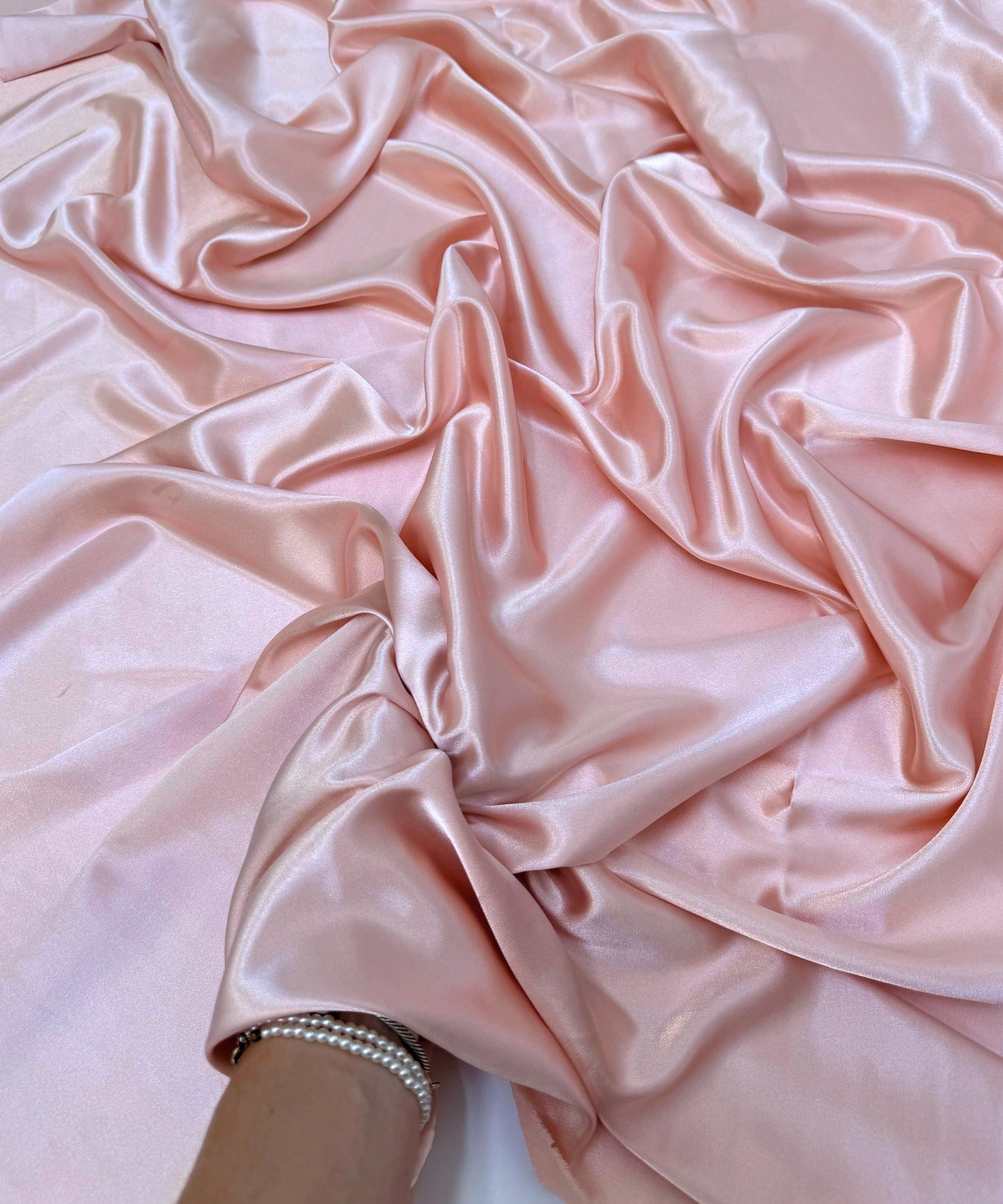 Blush Pink Silky Stretch Satin