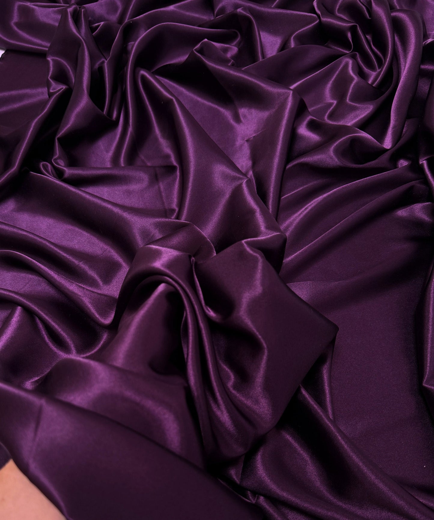 Plum Silky Stretch Satin