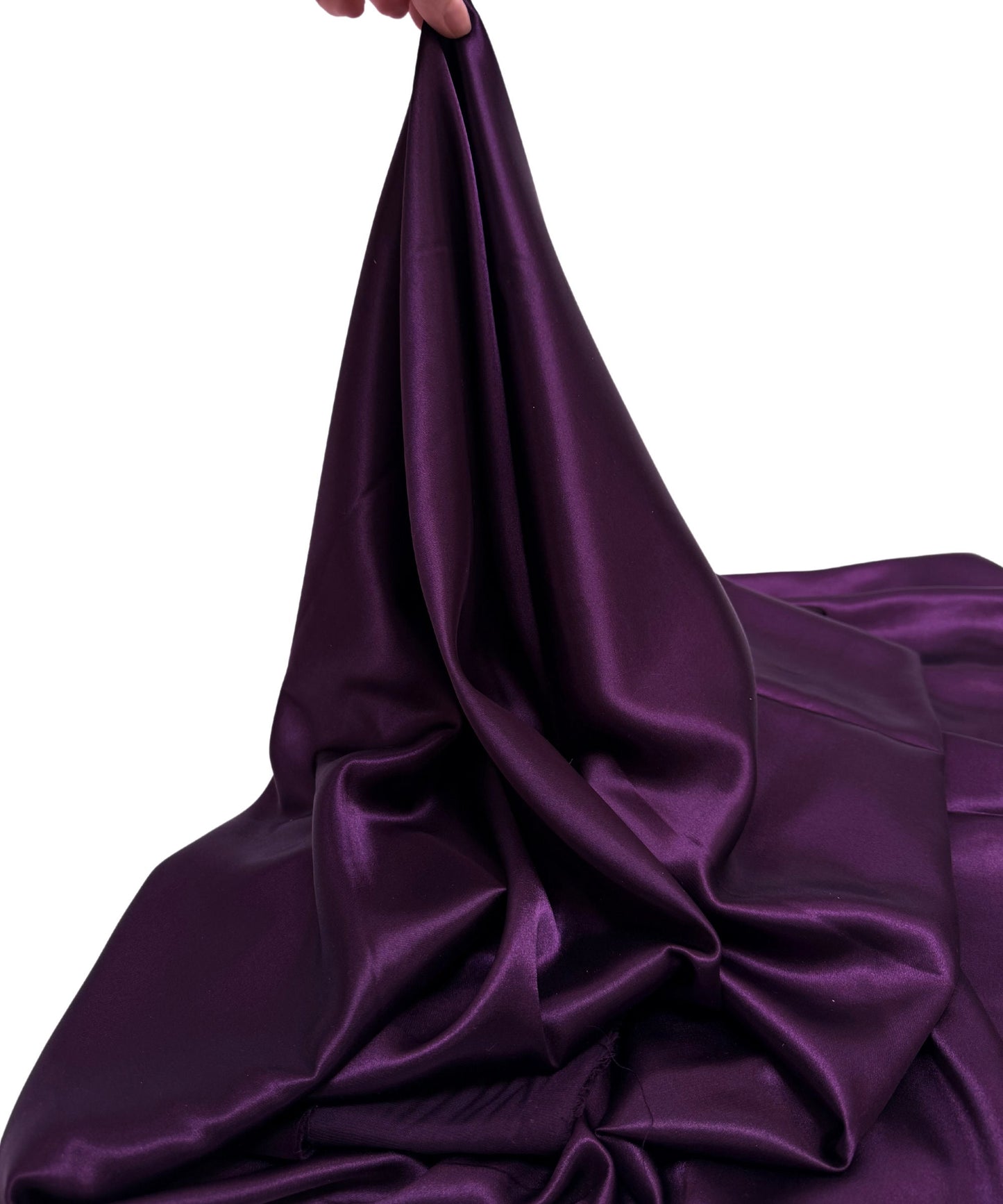 Plum Silky Stretch Satin