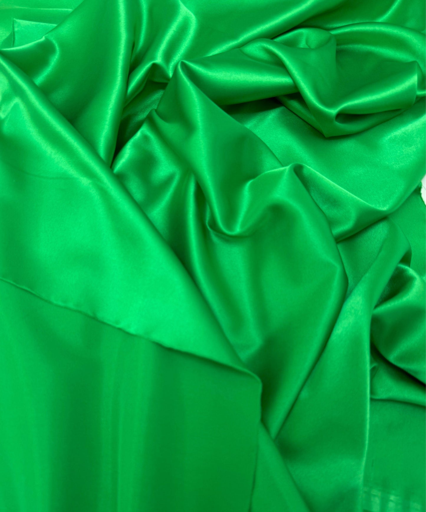 Kelly Green Silky Stretch Satin