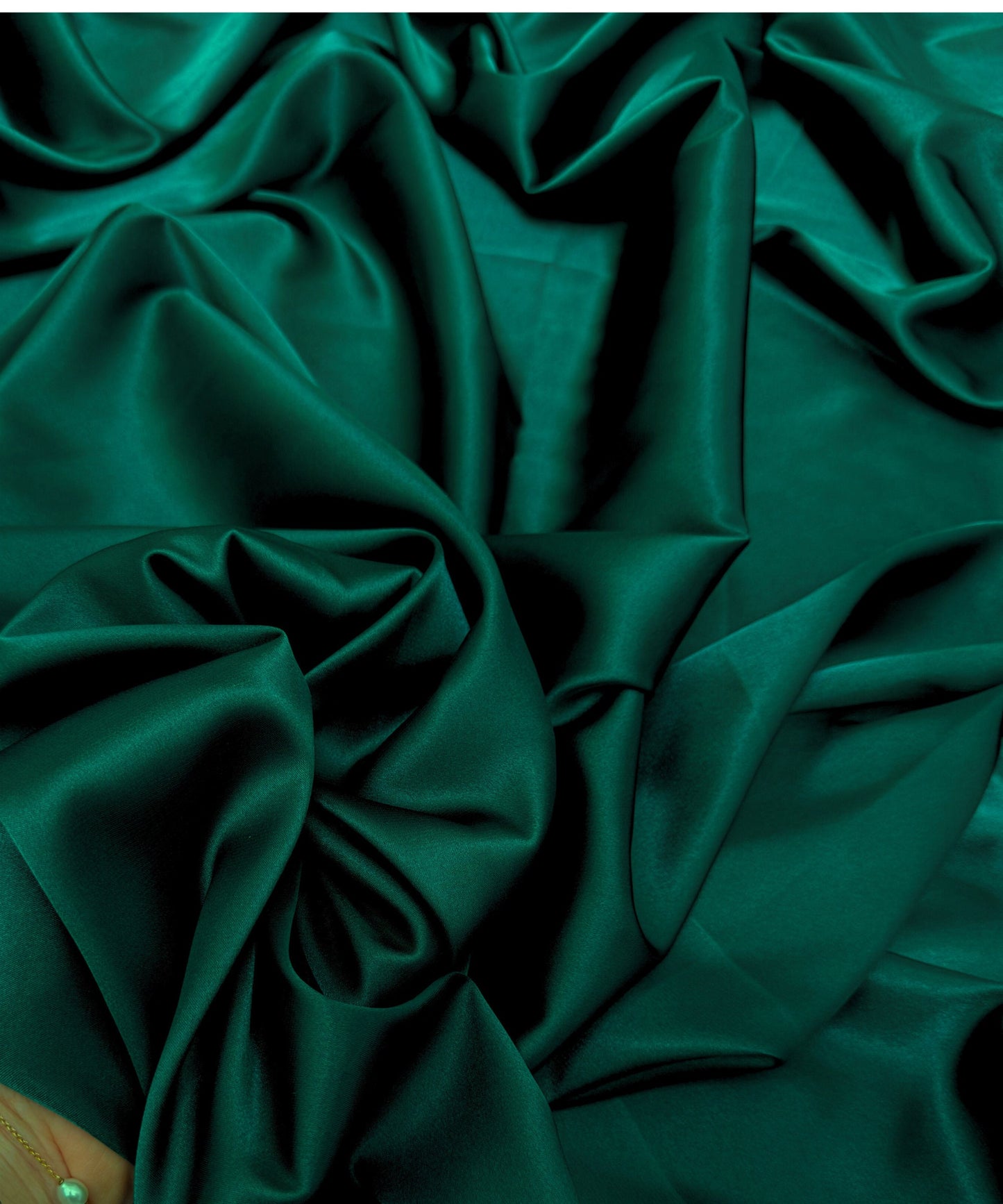 Hunter Green Silky Stretch Satin