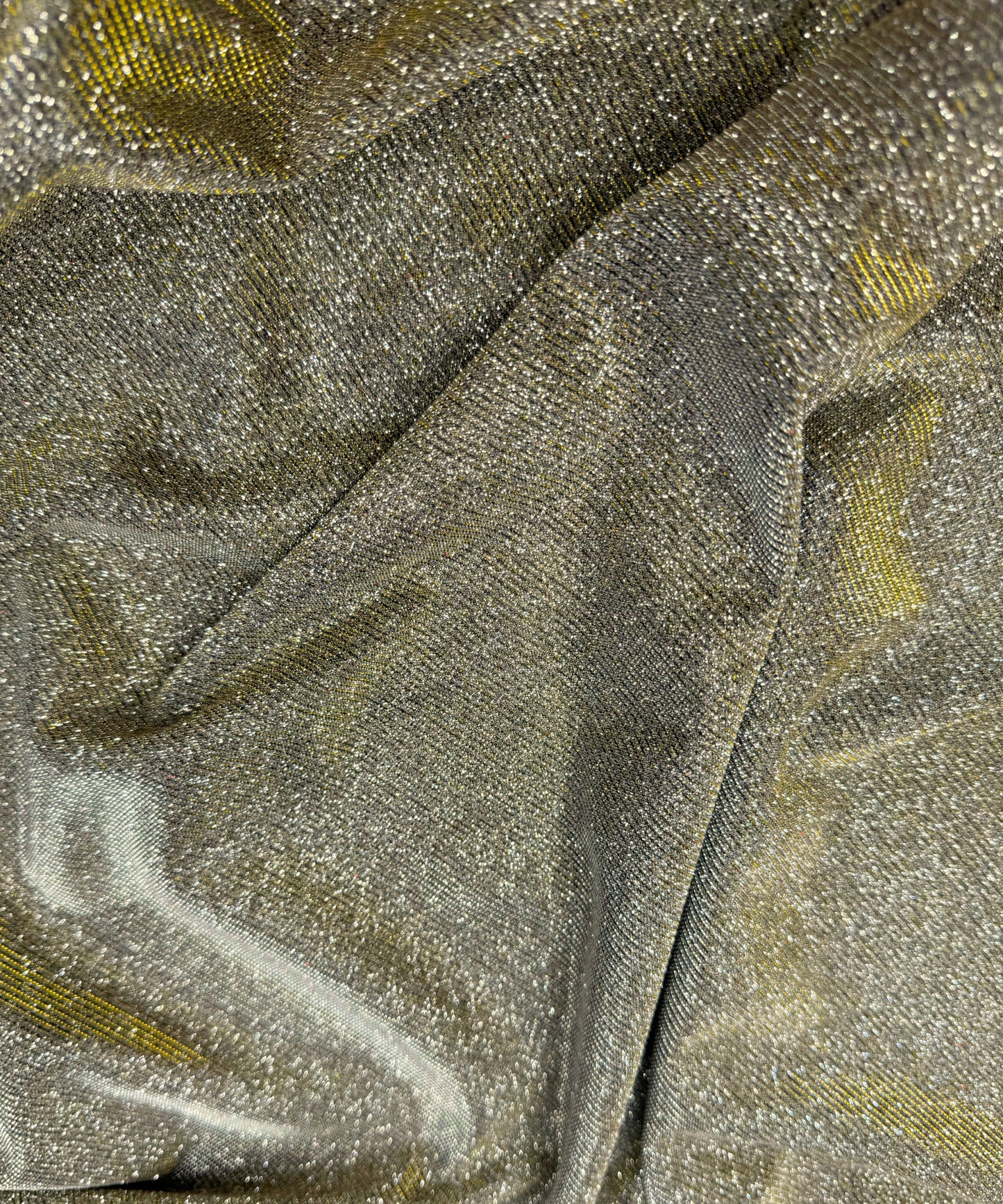 Gold Lurex Glitter Fabric, Gold Glitter Spandex Knit Fabric by the Yard, Sparkle Gold Shimmer Fabric for Evening Gowns, Backdrops