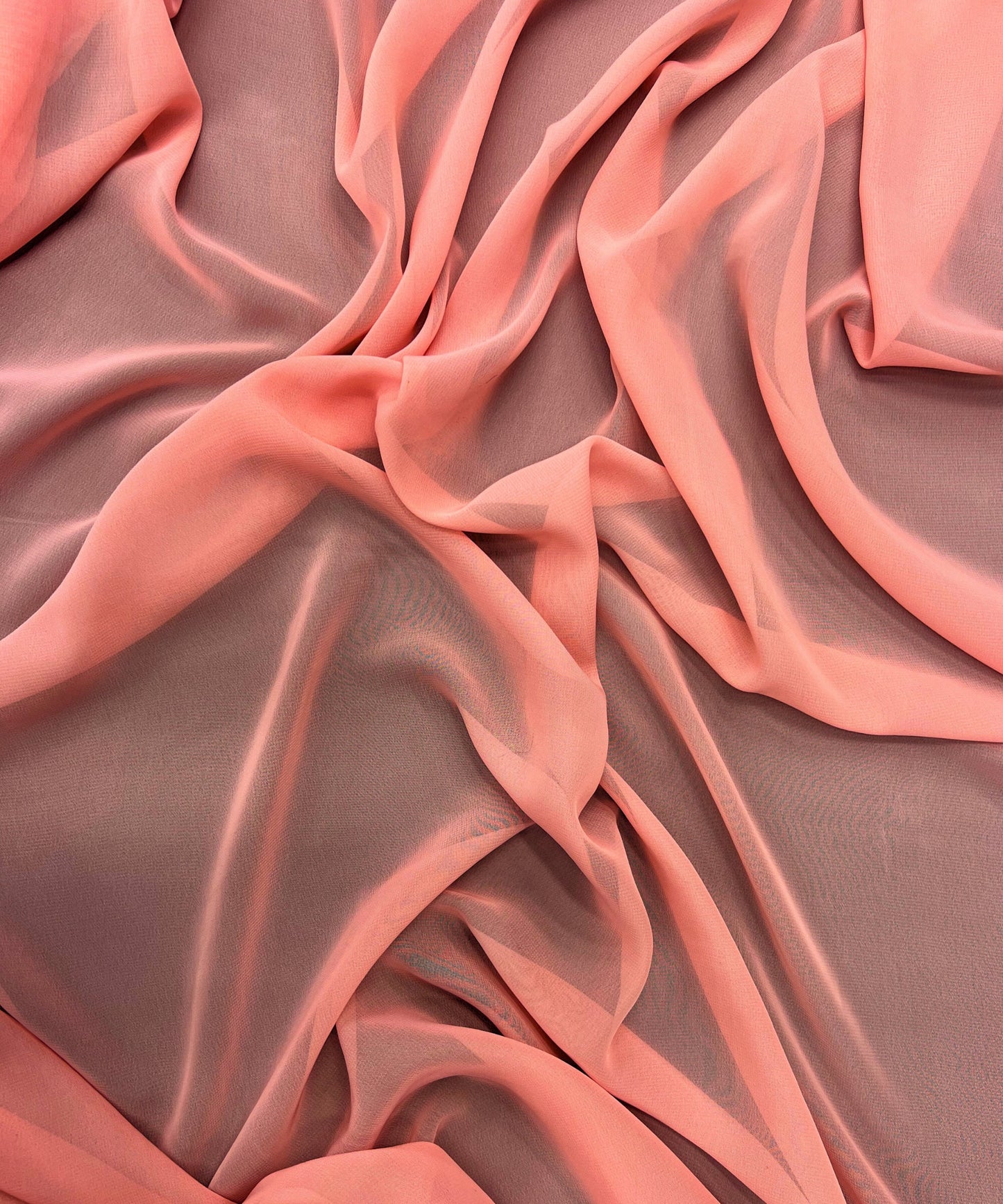 coral chiffon by the yard