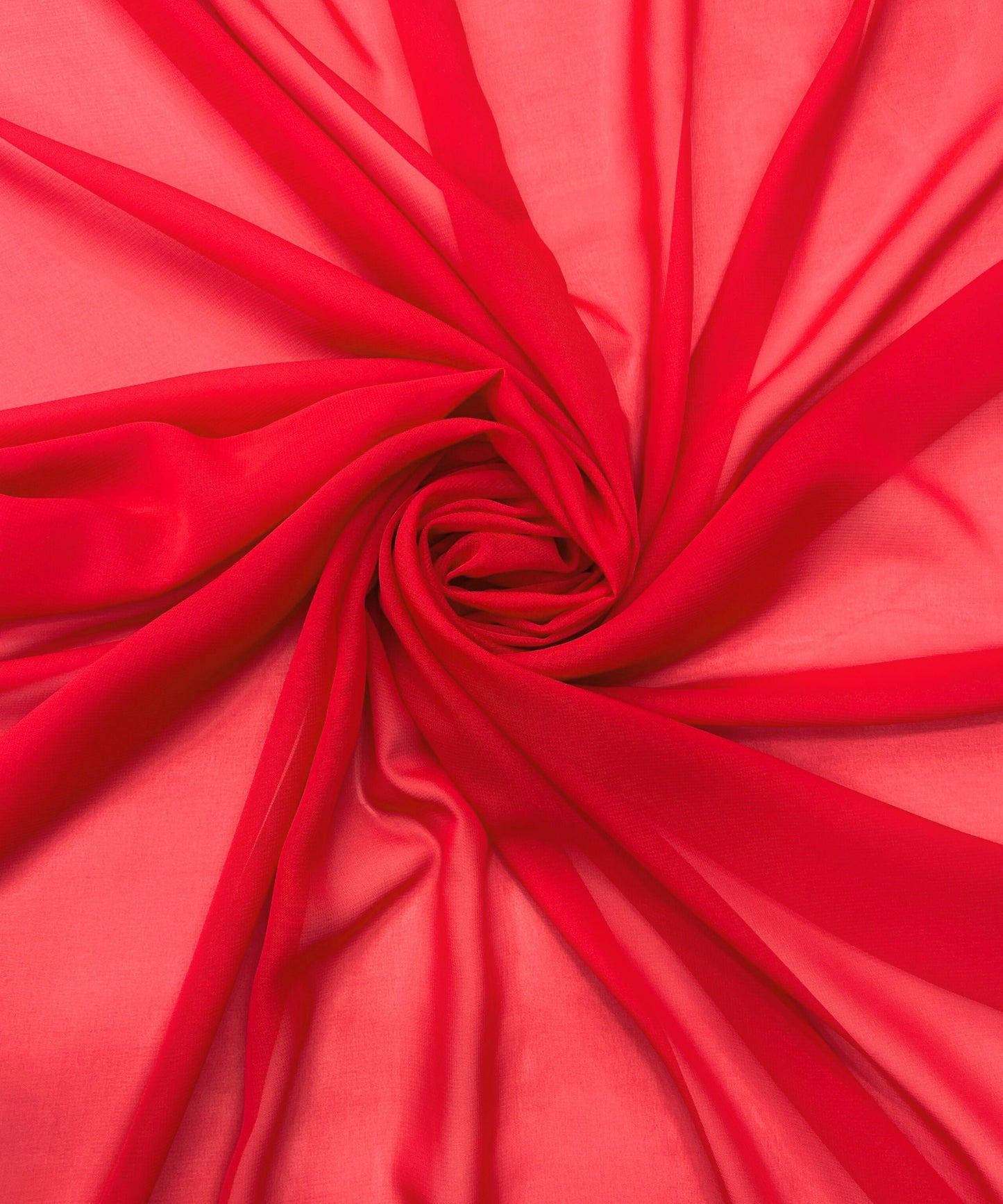 Red chiffon fabric