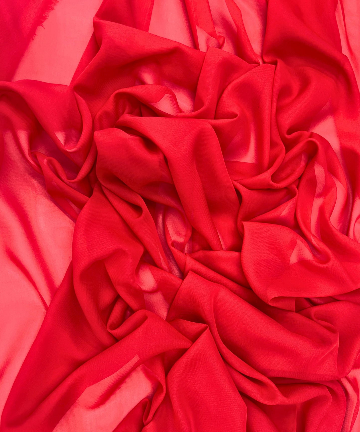 red sheer chiffon fabric