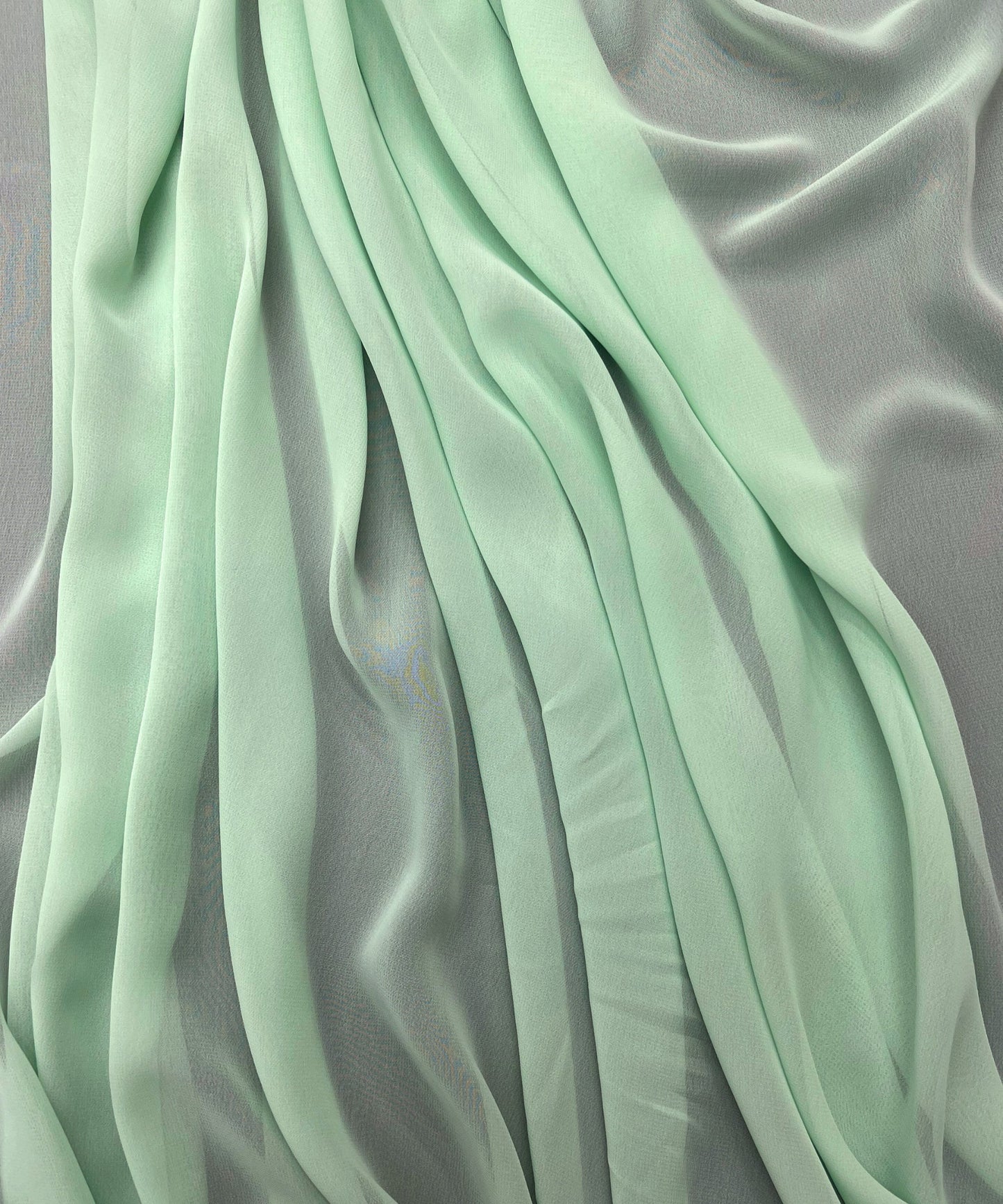light green mint sheer chiffon fabric