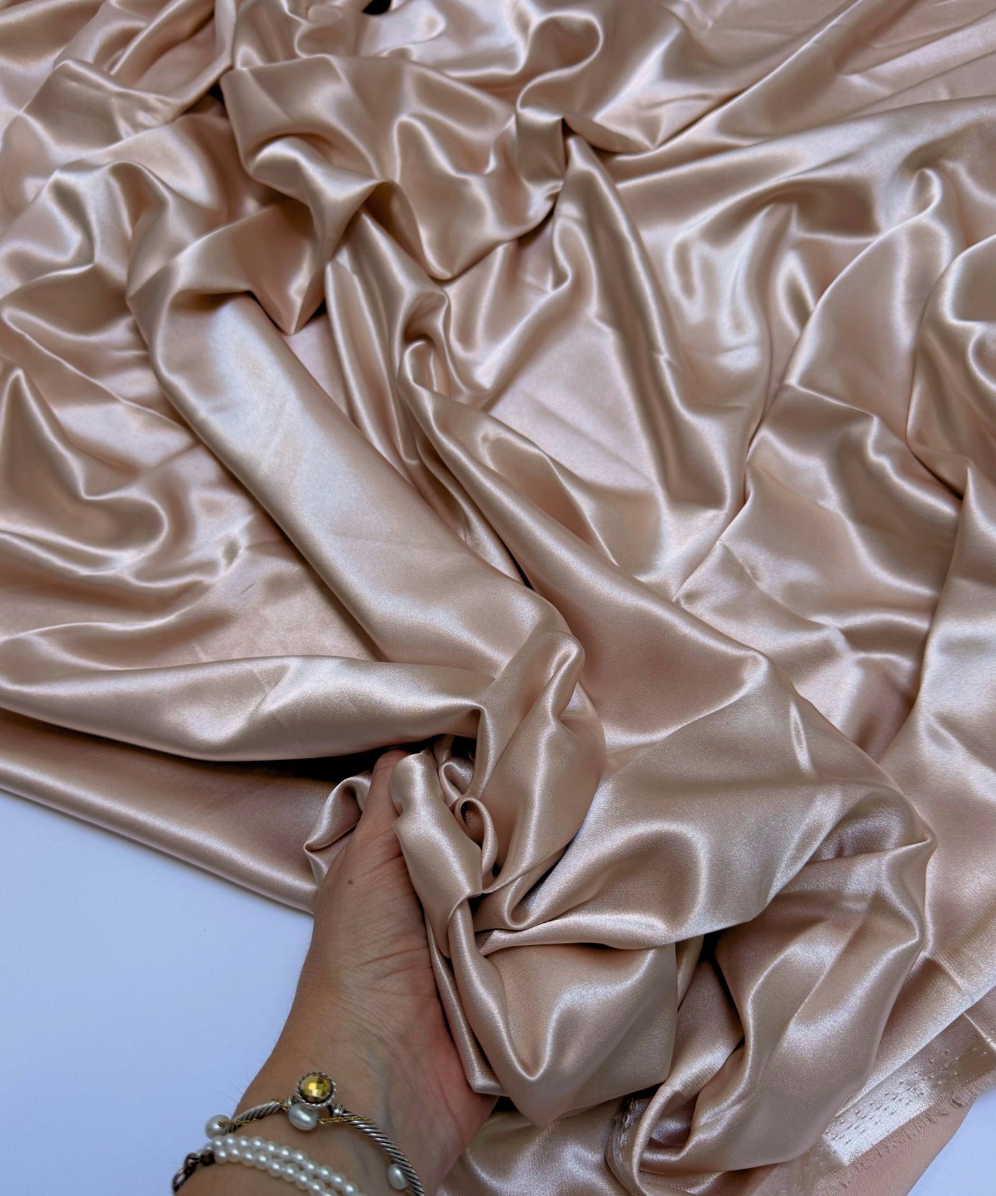 Nude Silky Stretch Satin