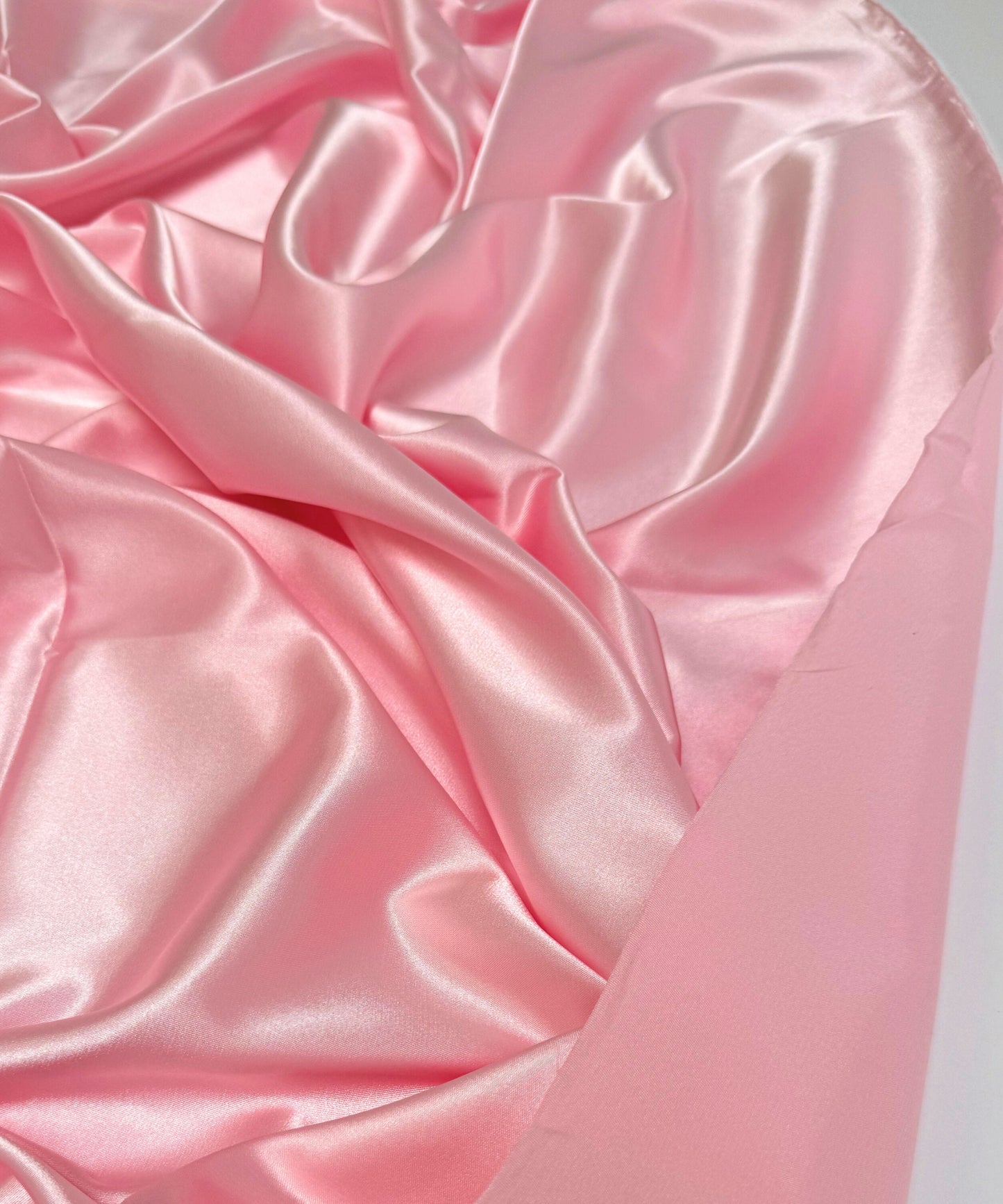 Baby Pink Silky Stretch Satin