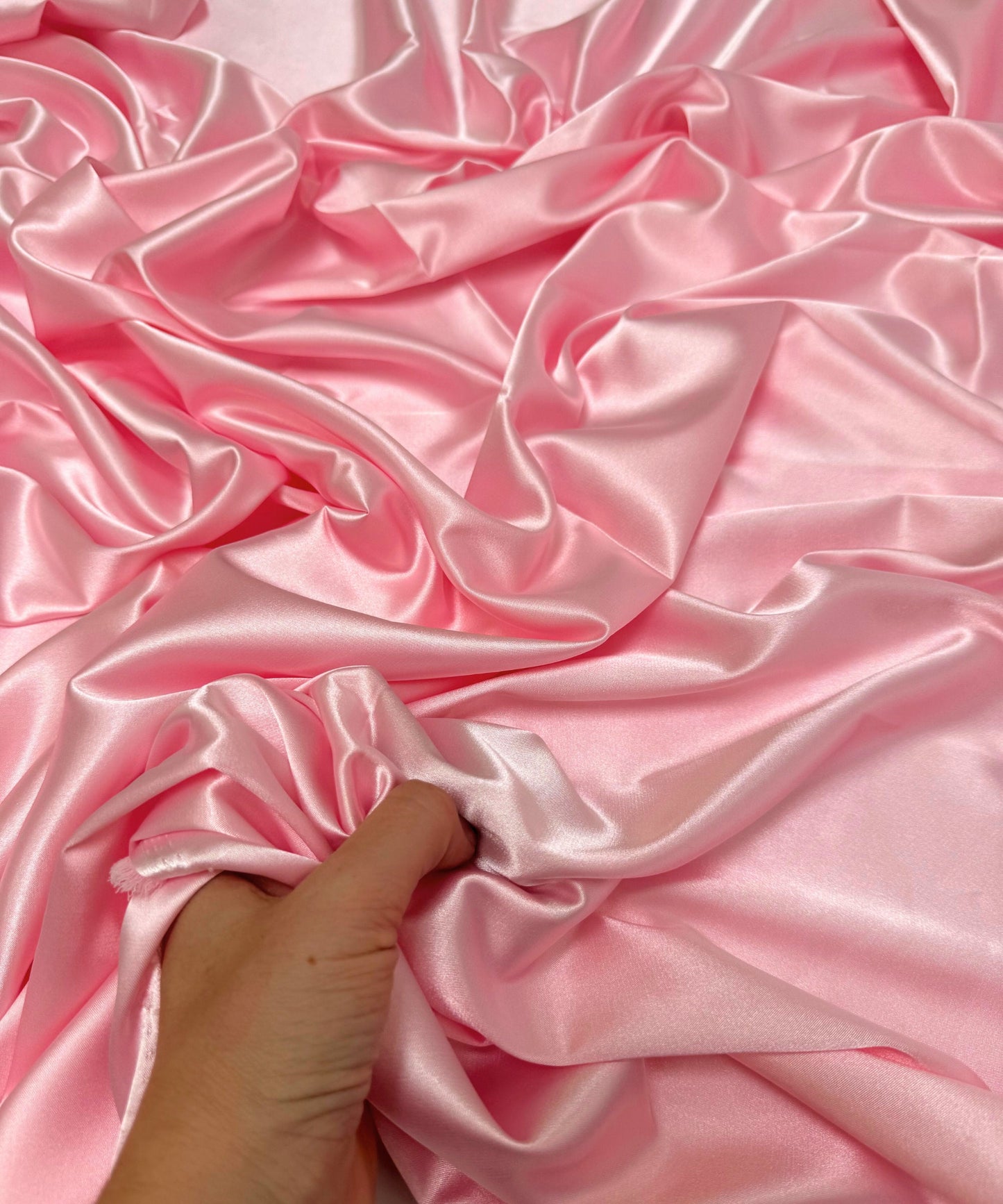 Baby Pink Silky Stretch Satin