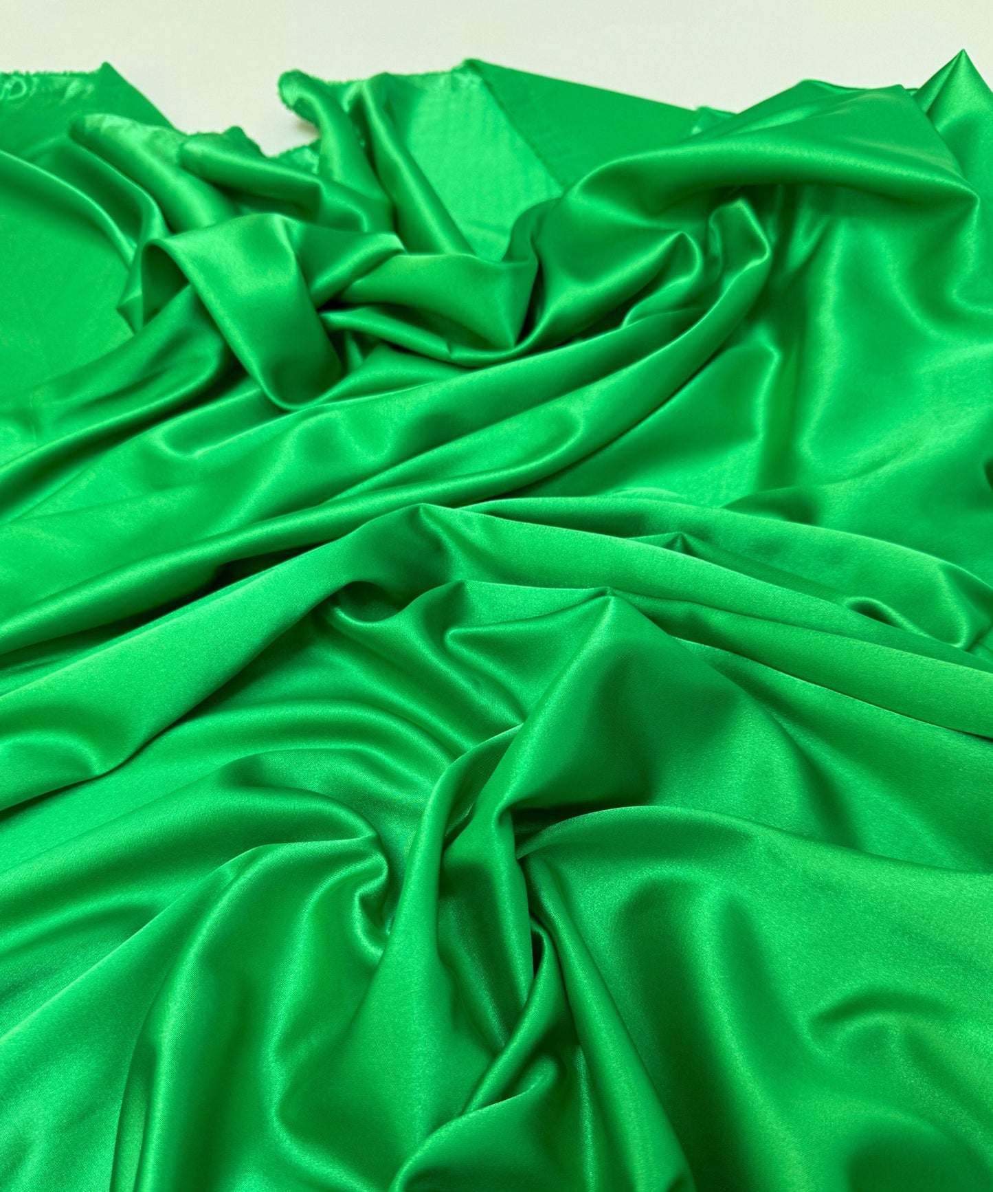 Kelly Green Silky Stretch Satin