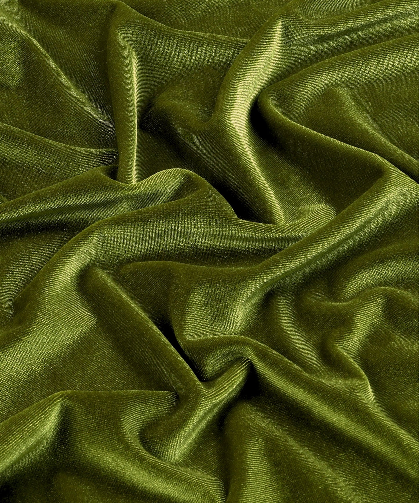 Olive Green Stretch Velvet Fabric By The Yard