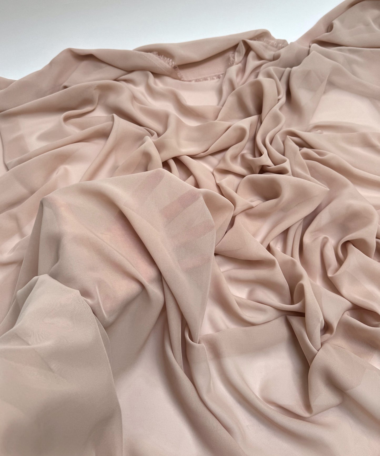 Light mocha tan chiffon by the yard