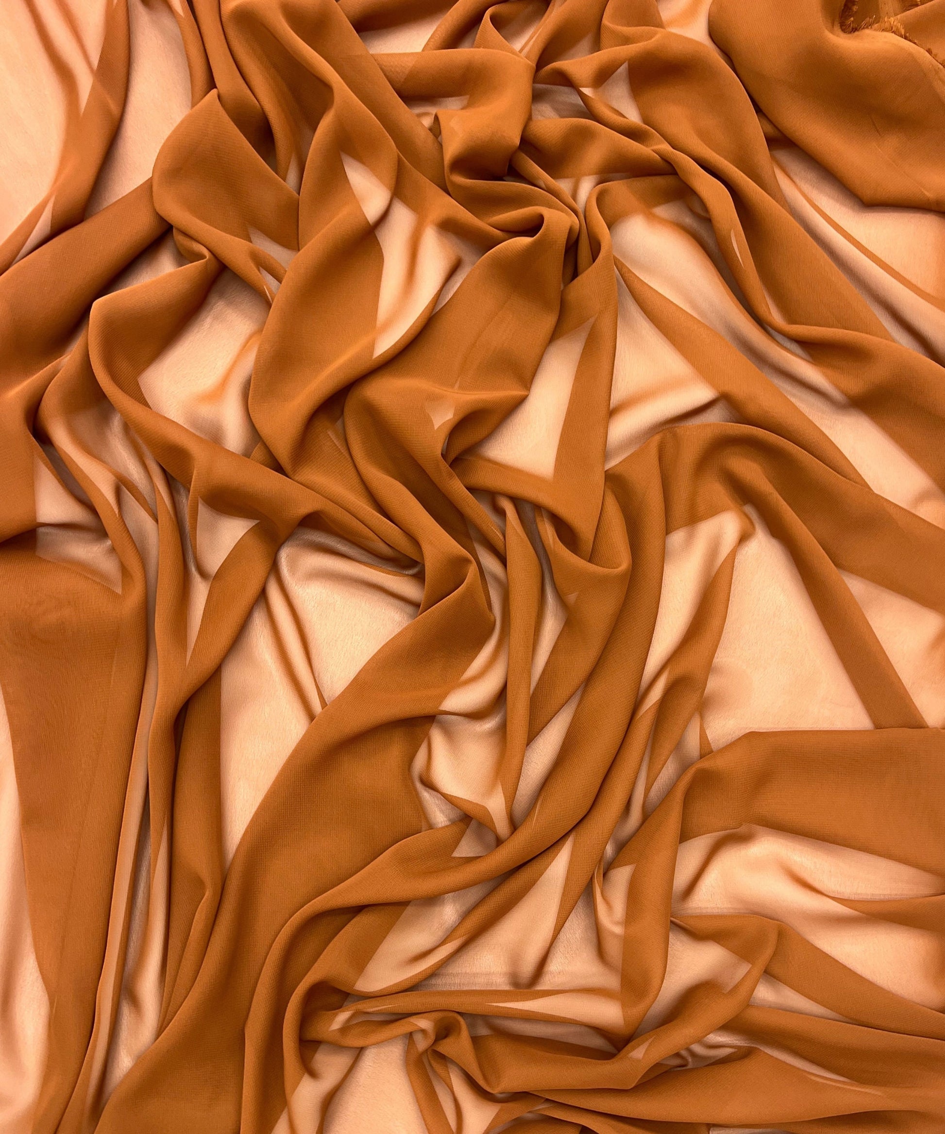 rust chiffon fabric