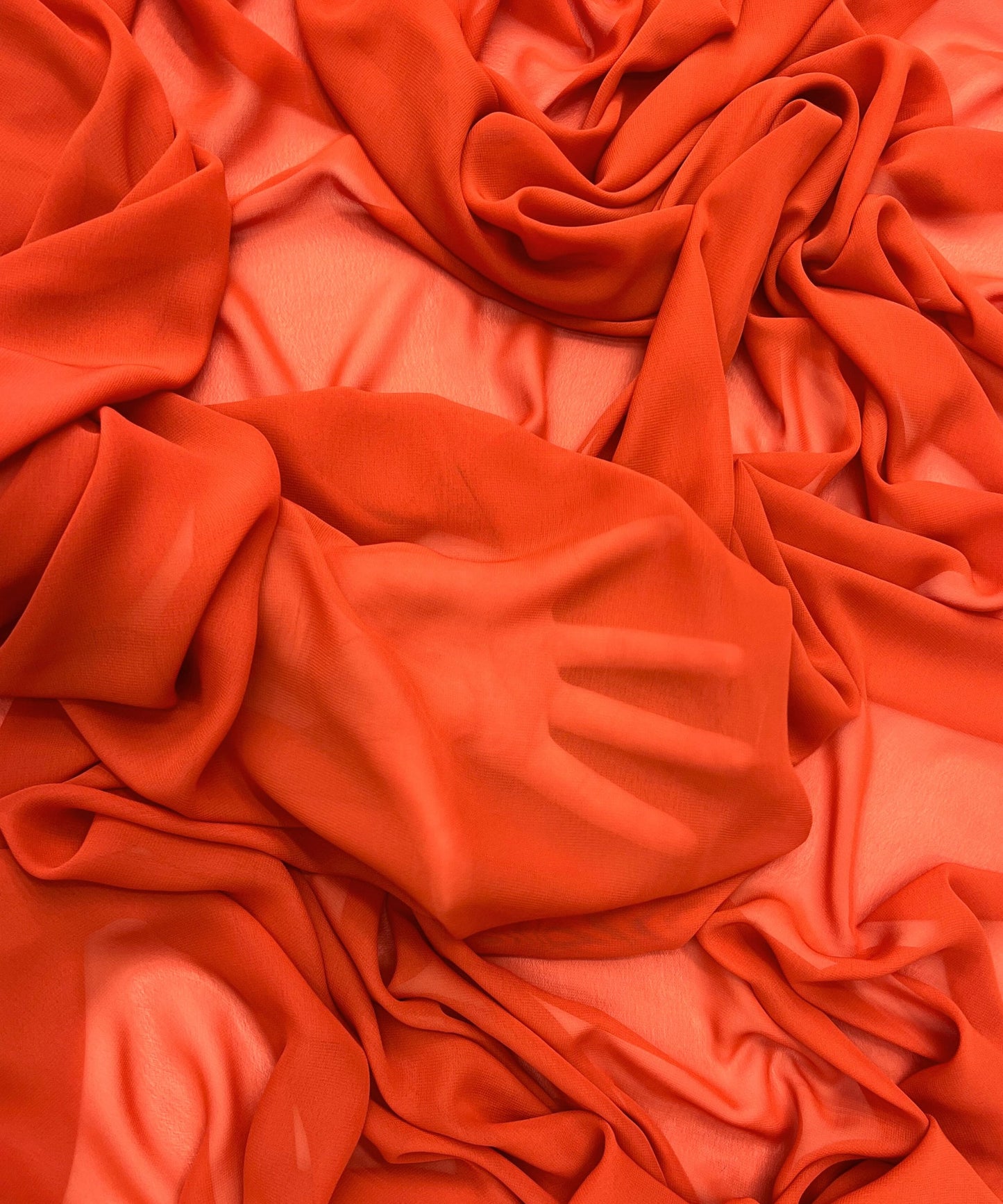 burnt orange sheer chiffon fabric