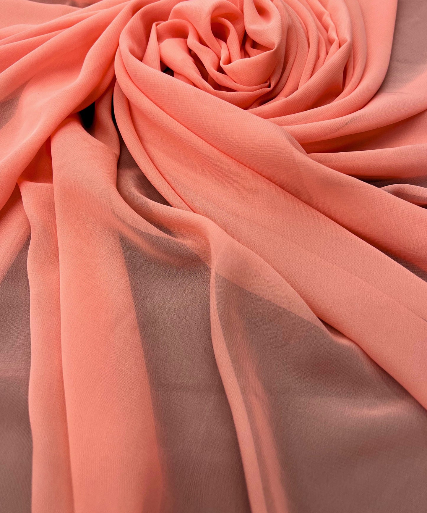 coral sheer chiffon fabric