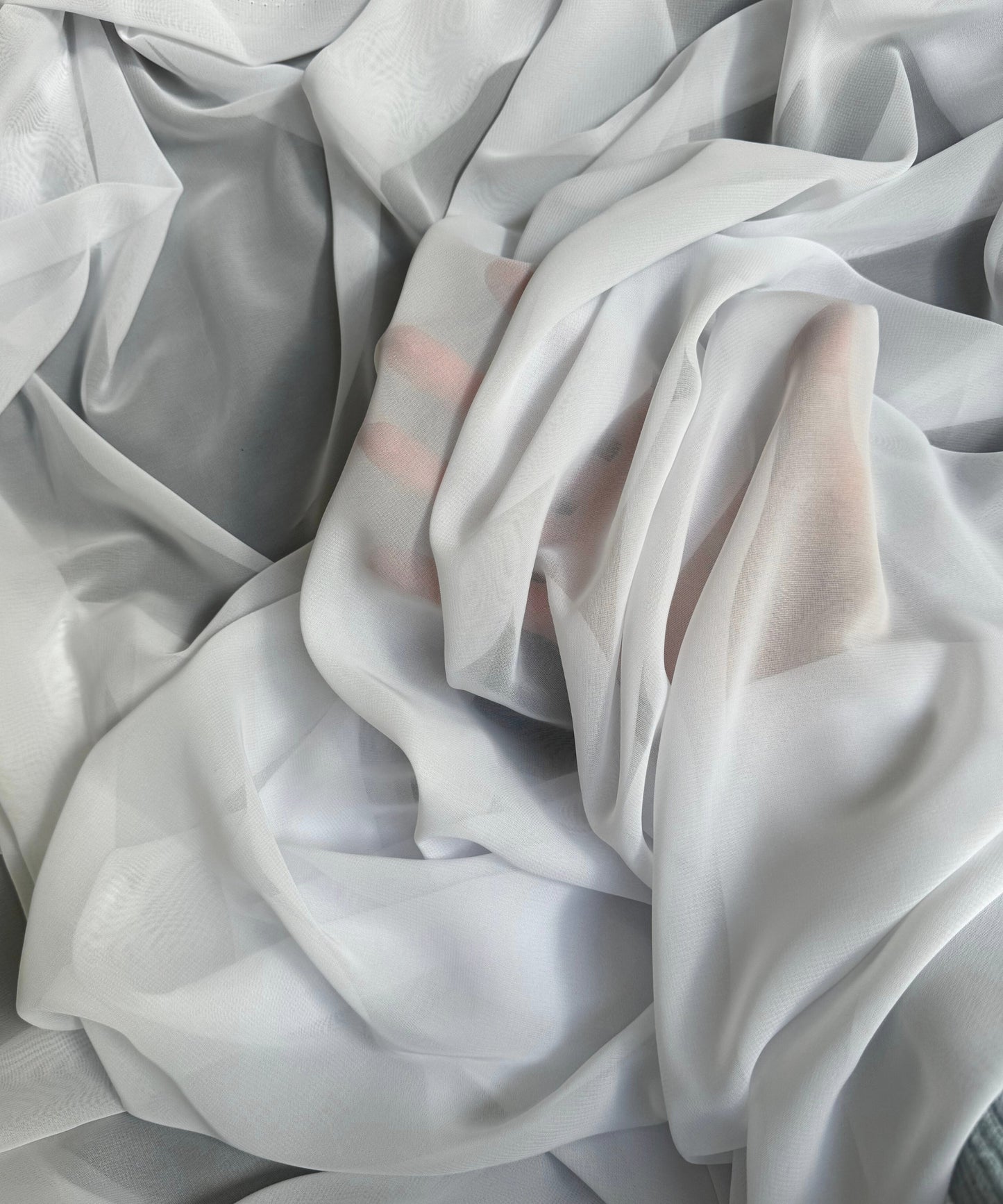 white sheer chiffon fabric