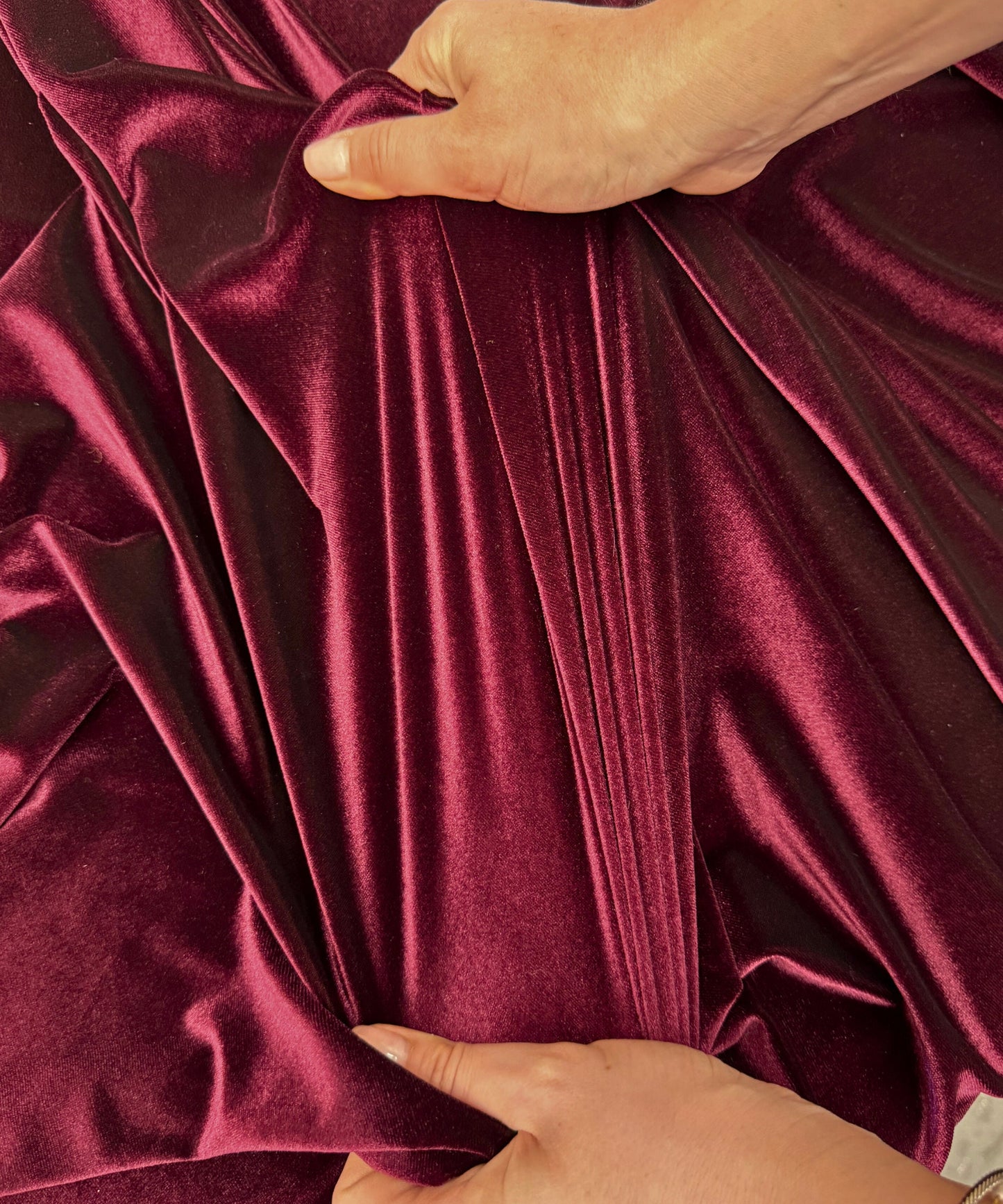 Burgundy Stretch Velvet