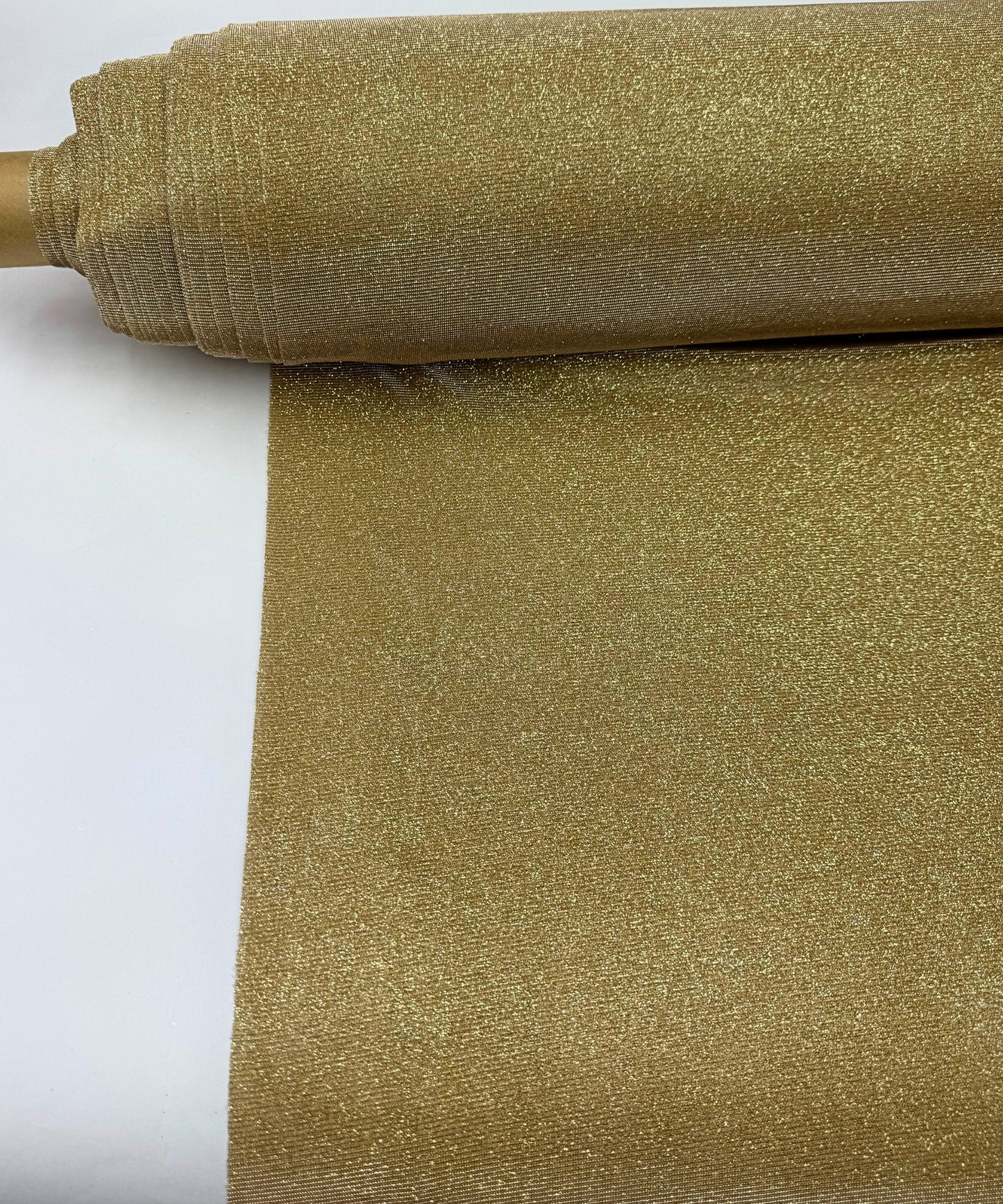 Gold Metallic Lurex Glitter Fabric, Gold Glitter Spandex Knit Fabric by the Yard, Sparkle Gold Shimmer Fabric for Evening Gowns, Backdrops