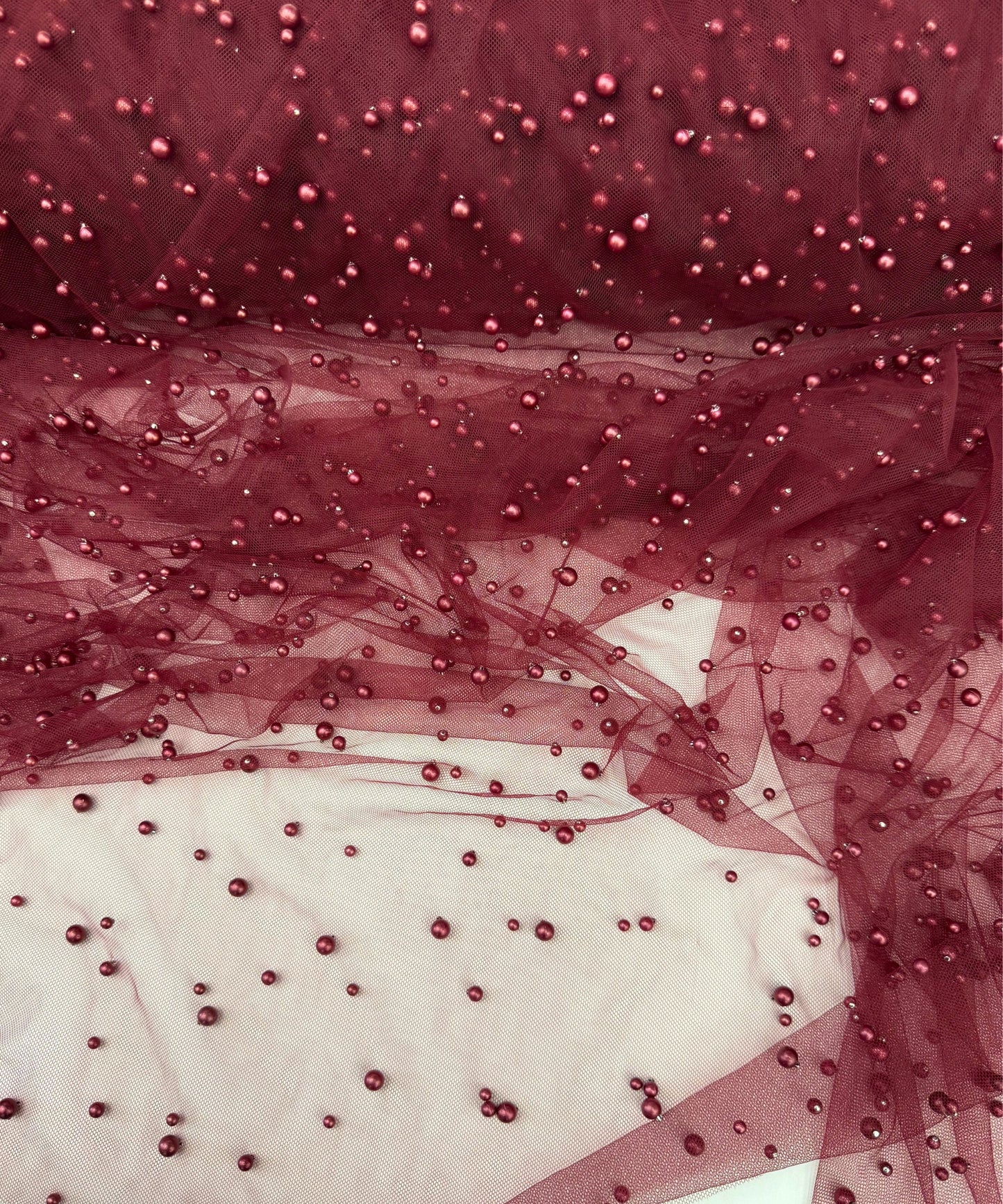 Burgundy Pearl Tulle