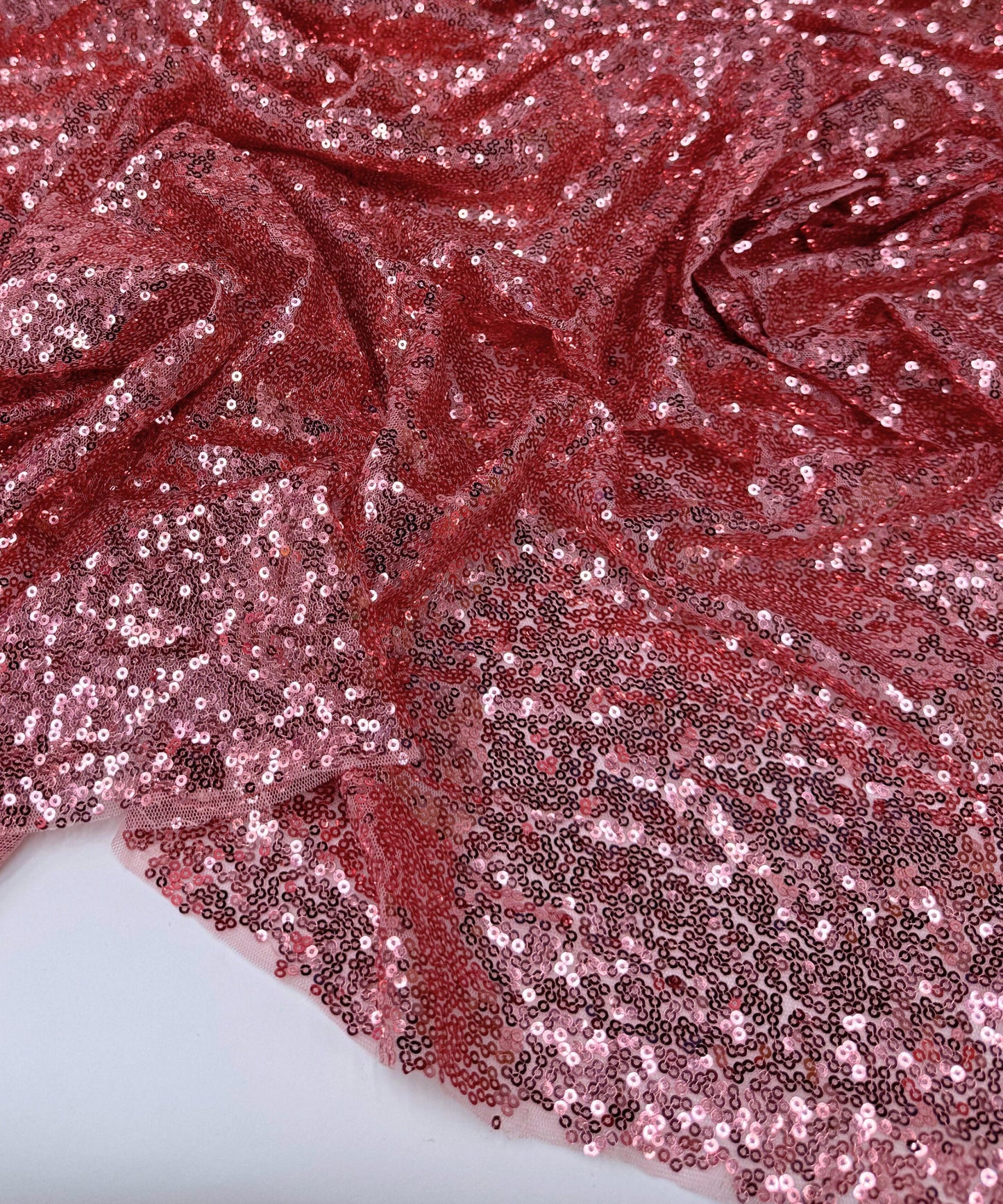 Dusty Rose Glitz Sequins Mesh Fabric