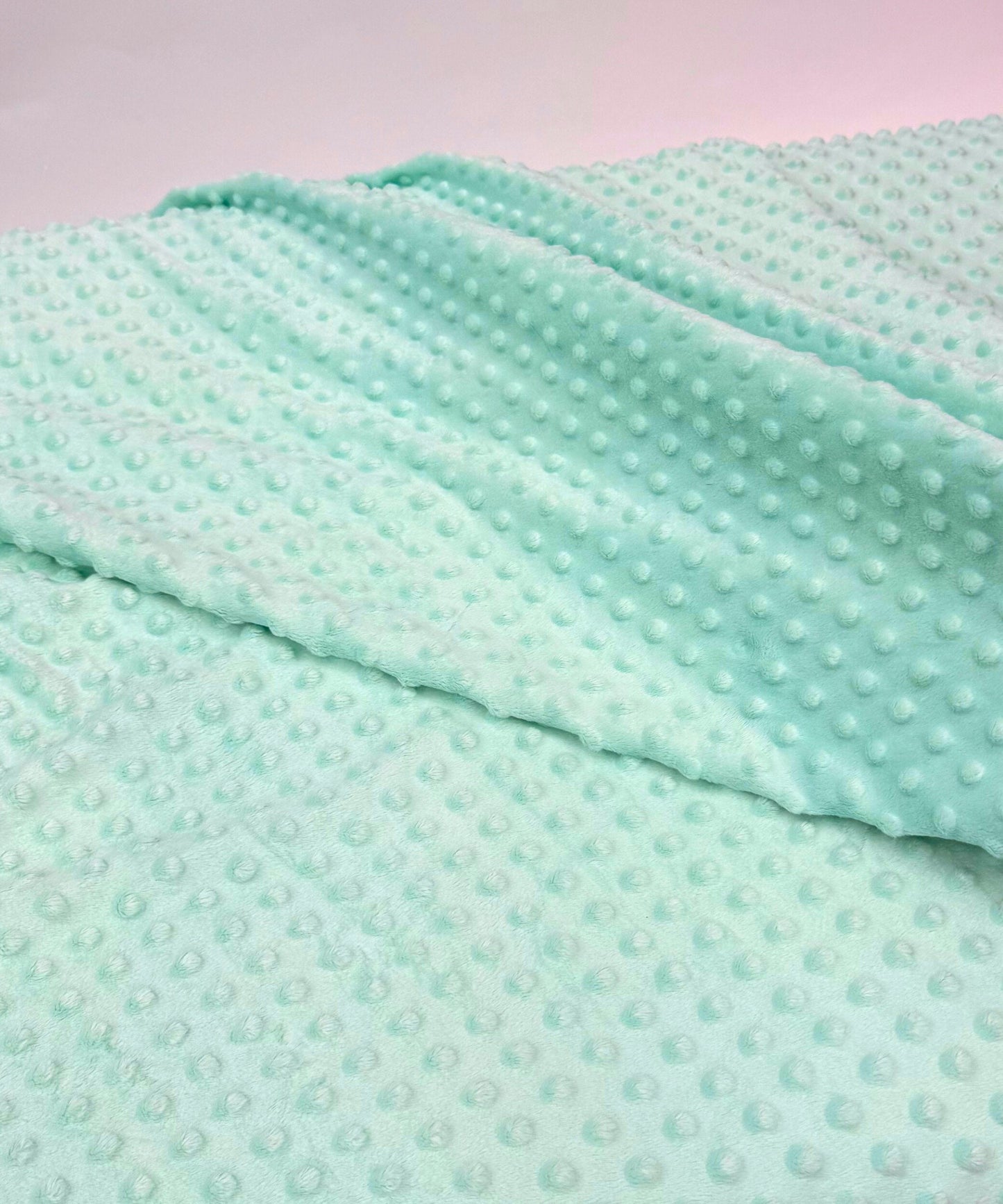 Mint Minky Dot Fleece Fabric by the Yard, Mint Minkee Polka Dot Fabric, Mint Plush Minky Fabric for Soft Blankets, Baby Blanket