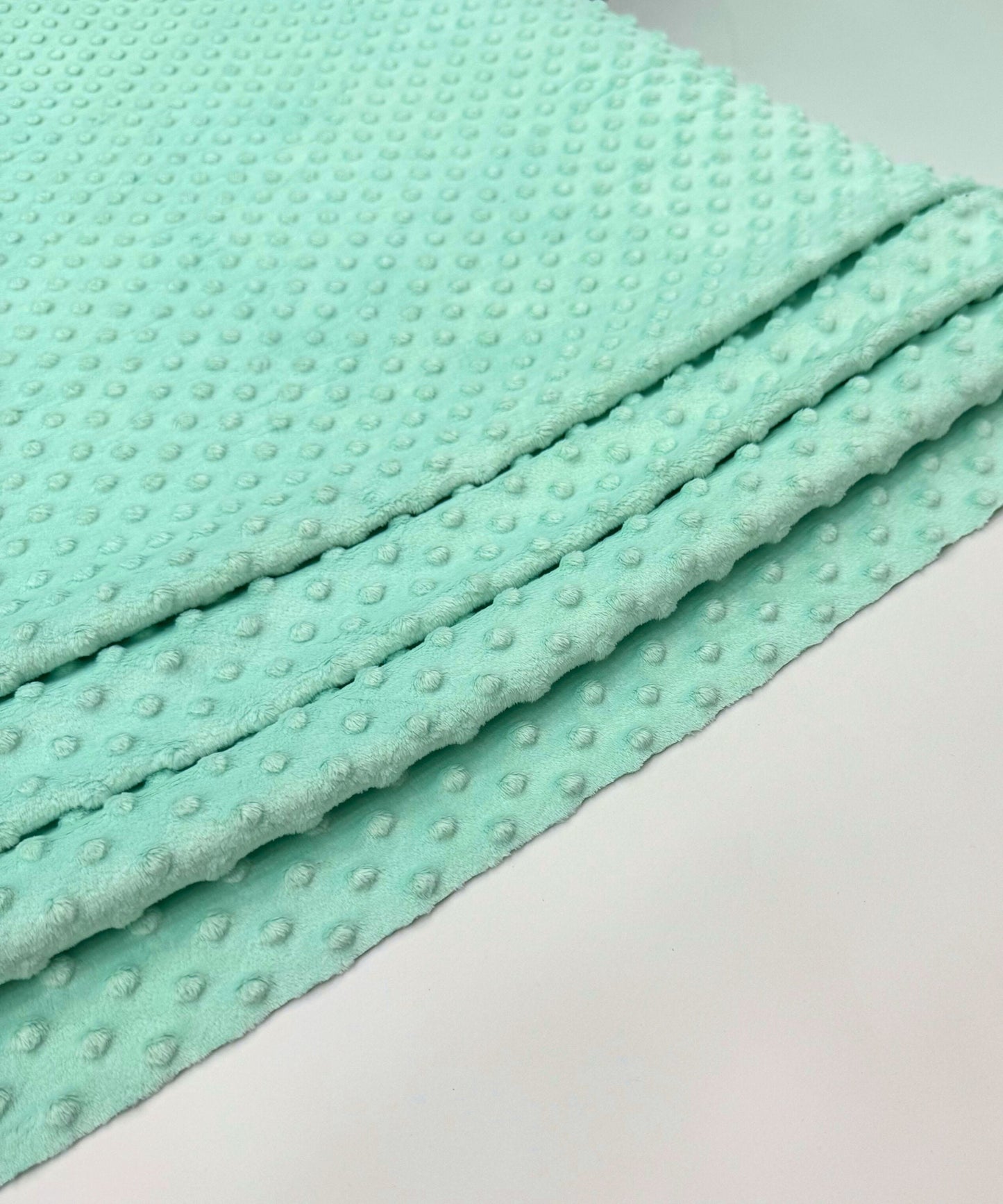 Mint Minky Dot Fleece Fabric by the Yard, Mint Minkee Polka Dot Fabric, Mint Plush Minky Fabric for Soft Blankets, Baby Blanket