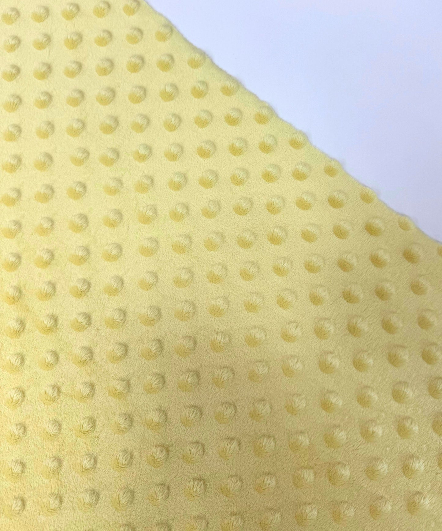 Yellow Minky Dot Fleece Fabric by the Yard, Dimple Dot Minkee Fabric Yellow Plush Fabric for Blankets, Pillow Covers Soft Toys, Baby Blanket