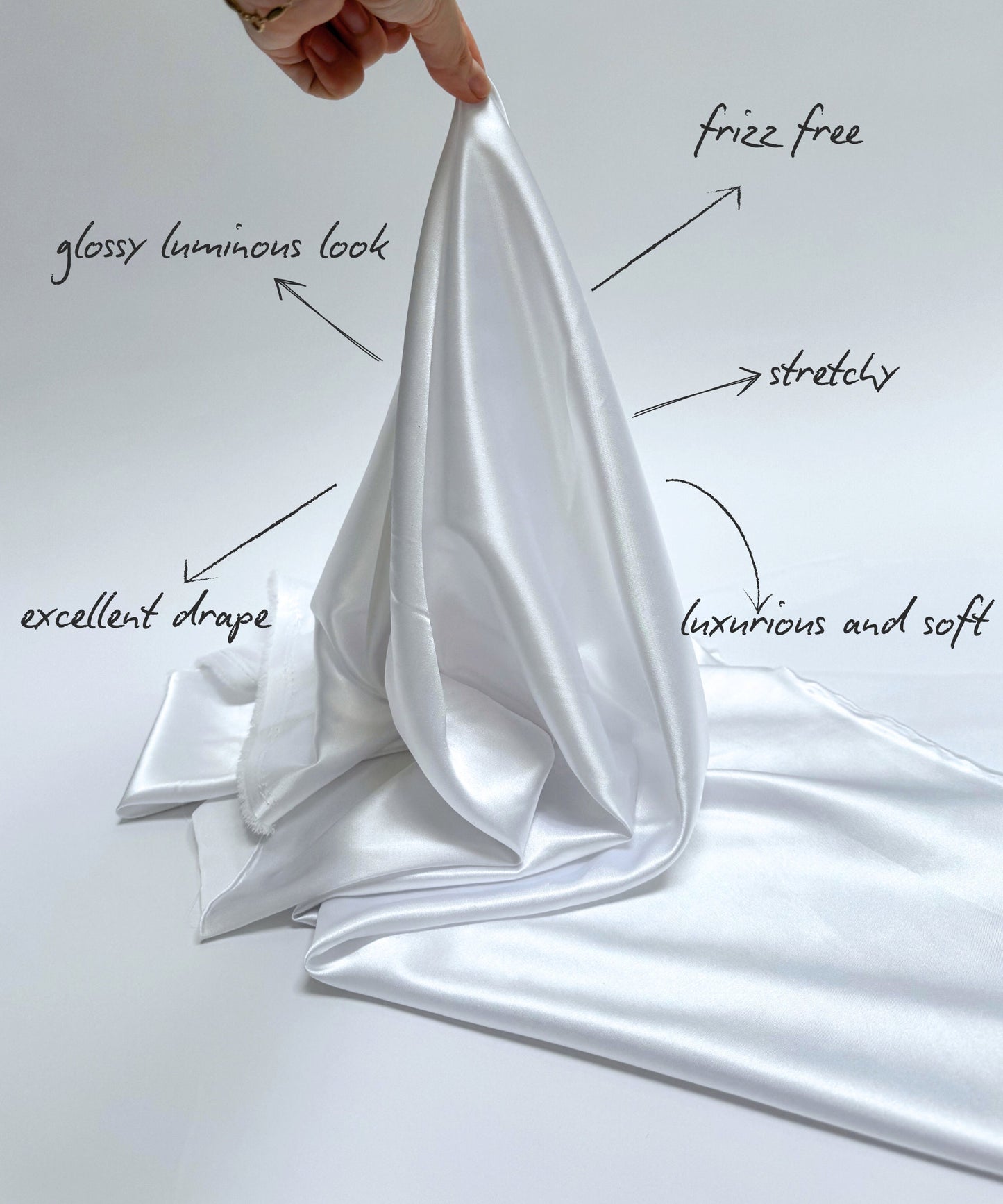 White Stretch satin