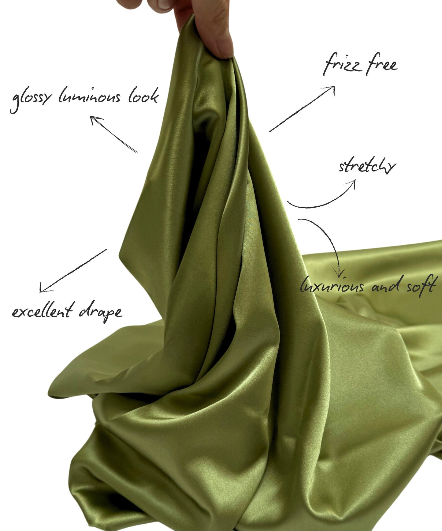 Olive green stretch fabric