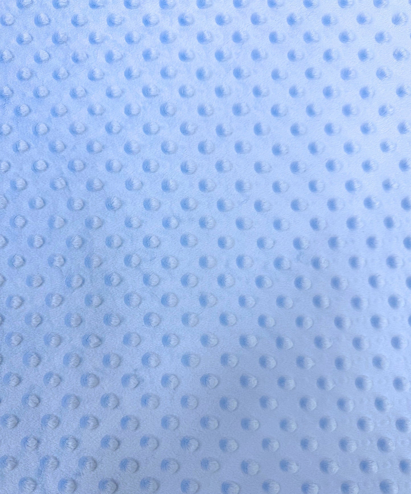 Baby Blue Minky Dot Fleece Fabric by the Yard, Dimple Dot Minkee Fabric, Baby Blue Plush Fabric for Blankets, Pillow Covers, Baby Blanket