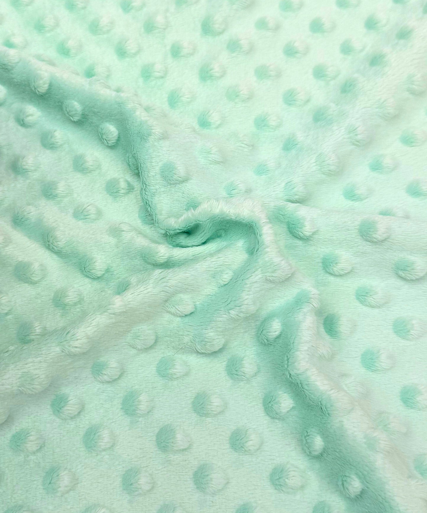 Mint Minky Dot Fleece Fabric by the Yard, Mint Minkee Polka Dot Fabric, Mint Plush Minky Fabric for Soft Blankets, Baby Blanket