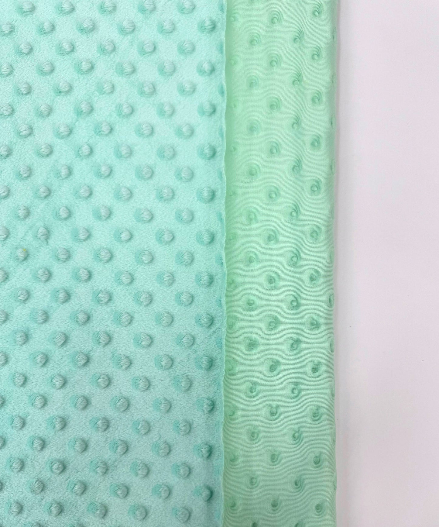 Mint Minky Dot Fleece Fabric by the Yard, Mint Minkee Polka Dot Fabric, Mint Plush Minky Fabric for Soft Blankets, Baby Blanket