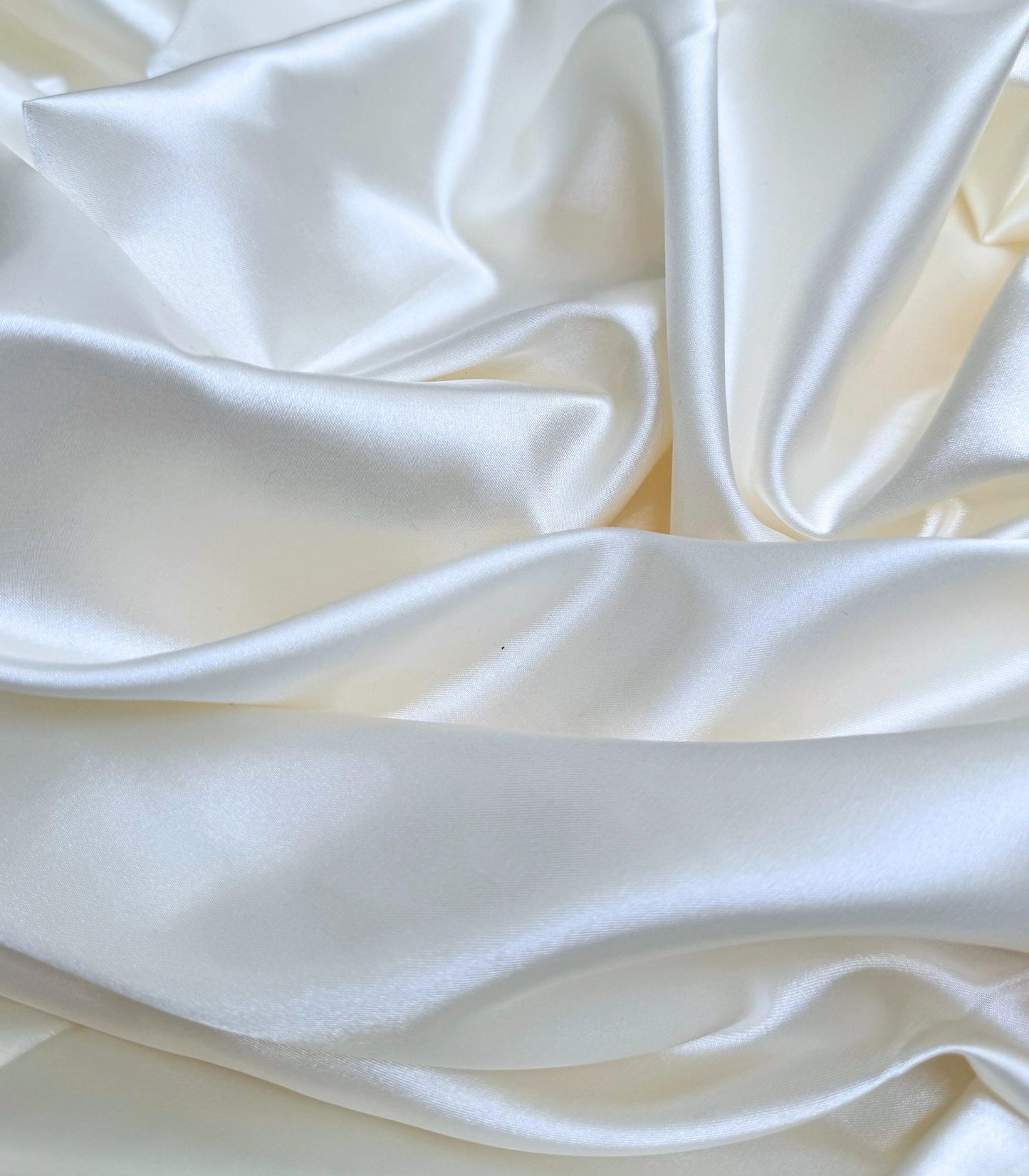 Cream Satin Silky Stretch Satin
