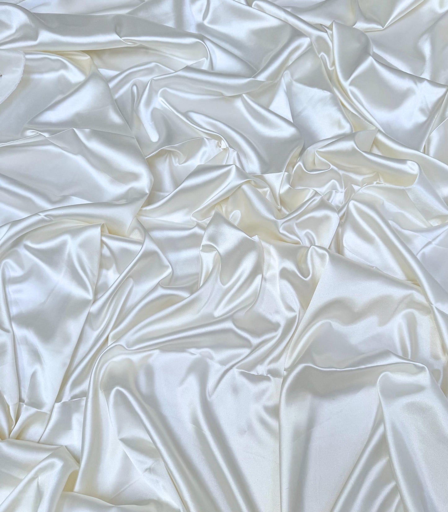 Cream Satin Silky Stretch Satin
