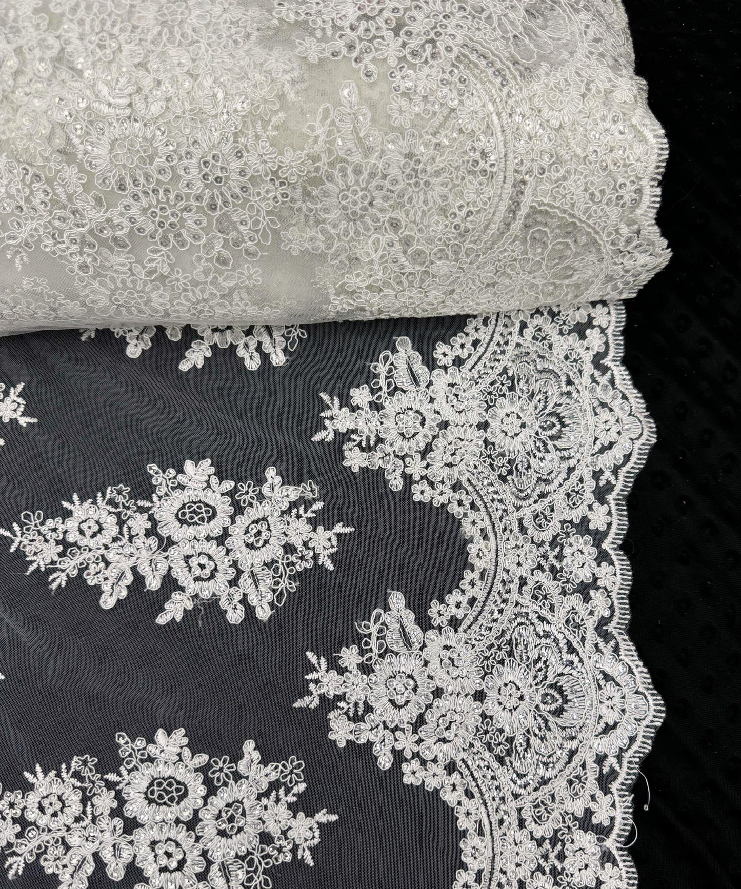Ivory Embroidered Floral Bridal Lace