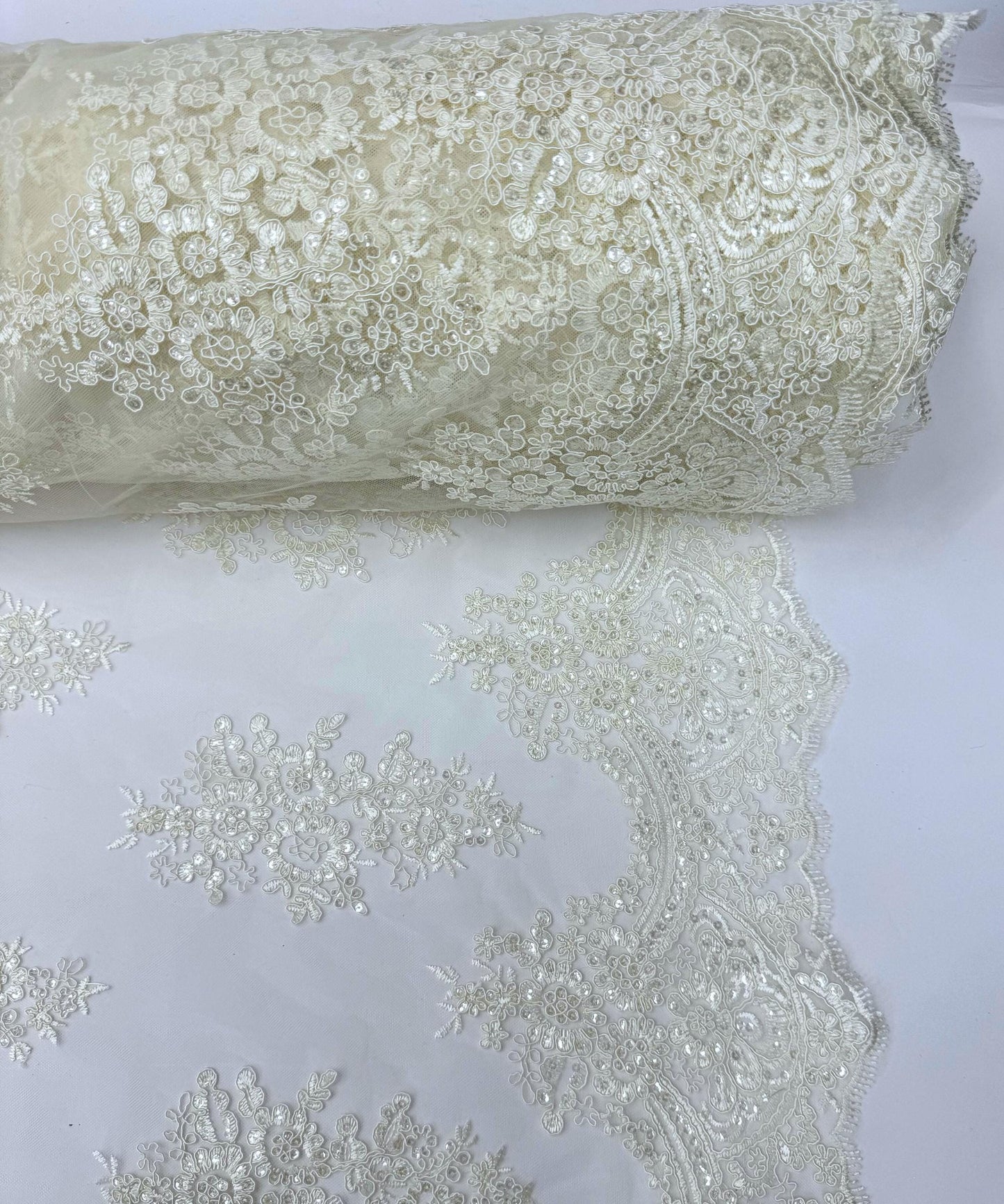 Ivory Embroidered Floral Bridal Lace