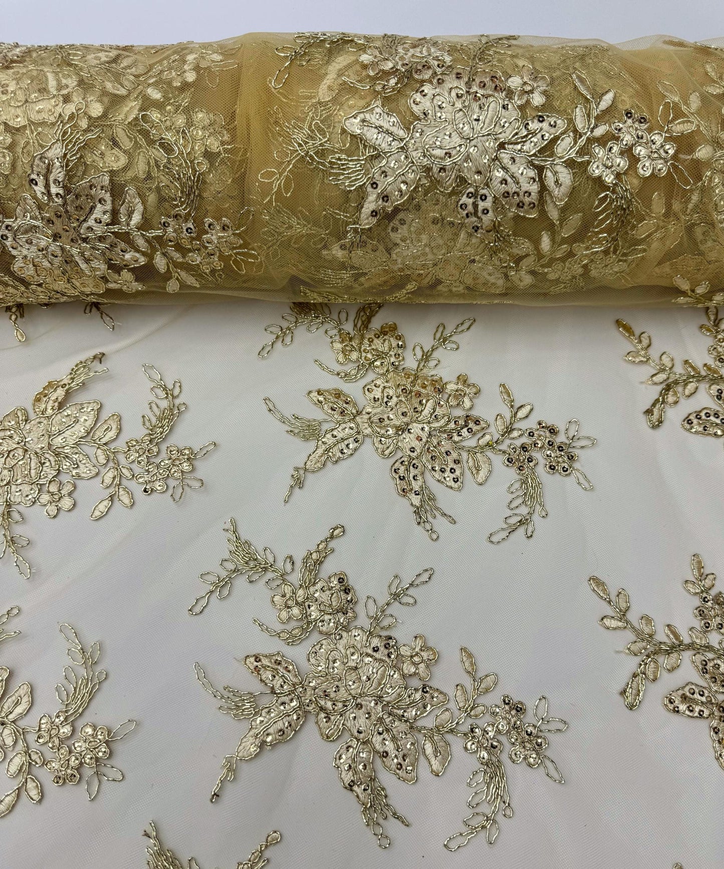 Gold Embroidered Bridal Lace