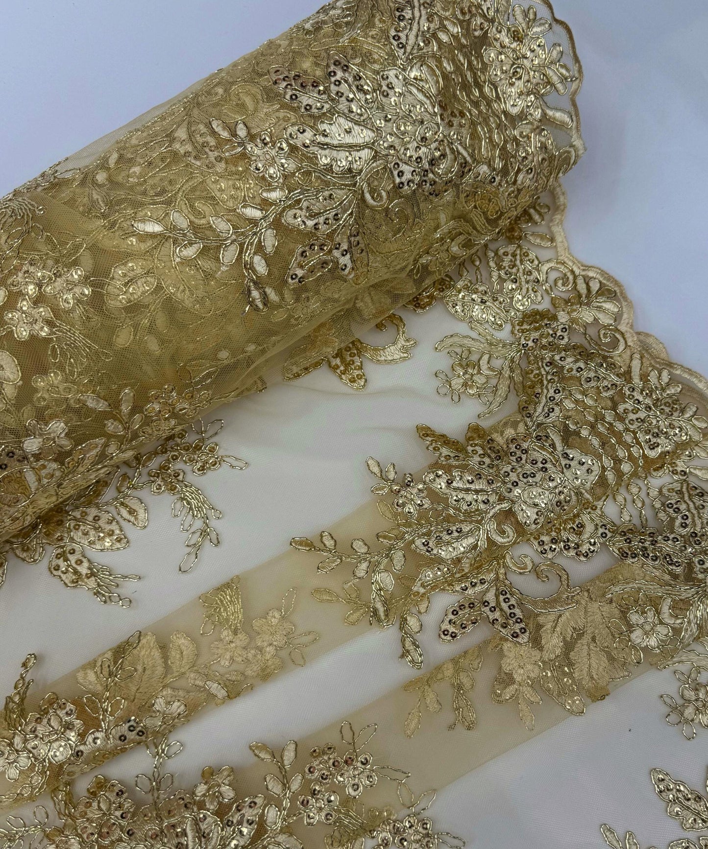 Gold Embroidered Bridal Lace