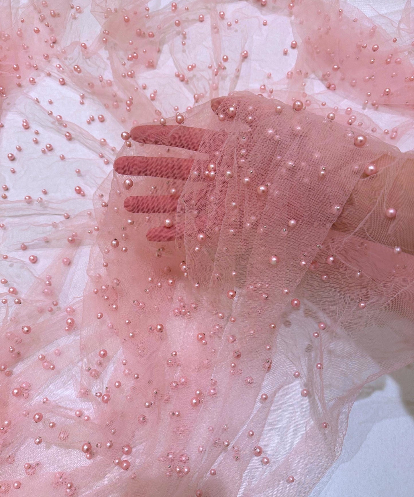 Baby Pink Pearl Tulle