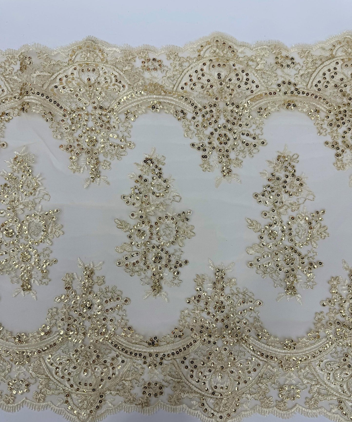 Champagne Sequin Lace Fabric for Table Runner