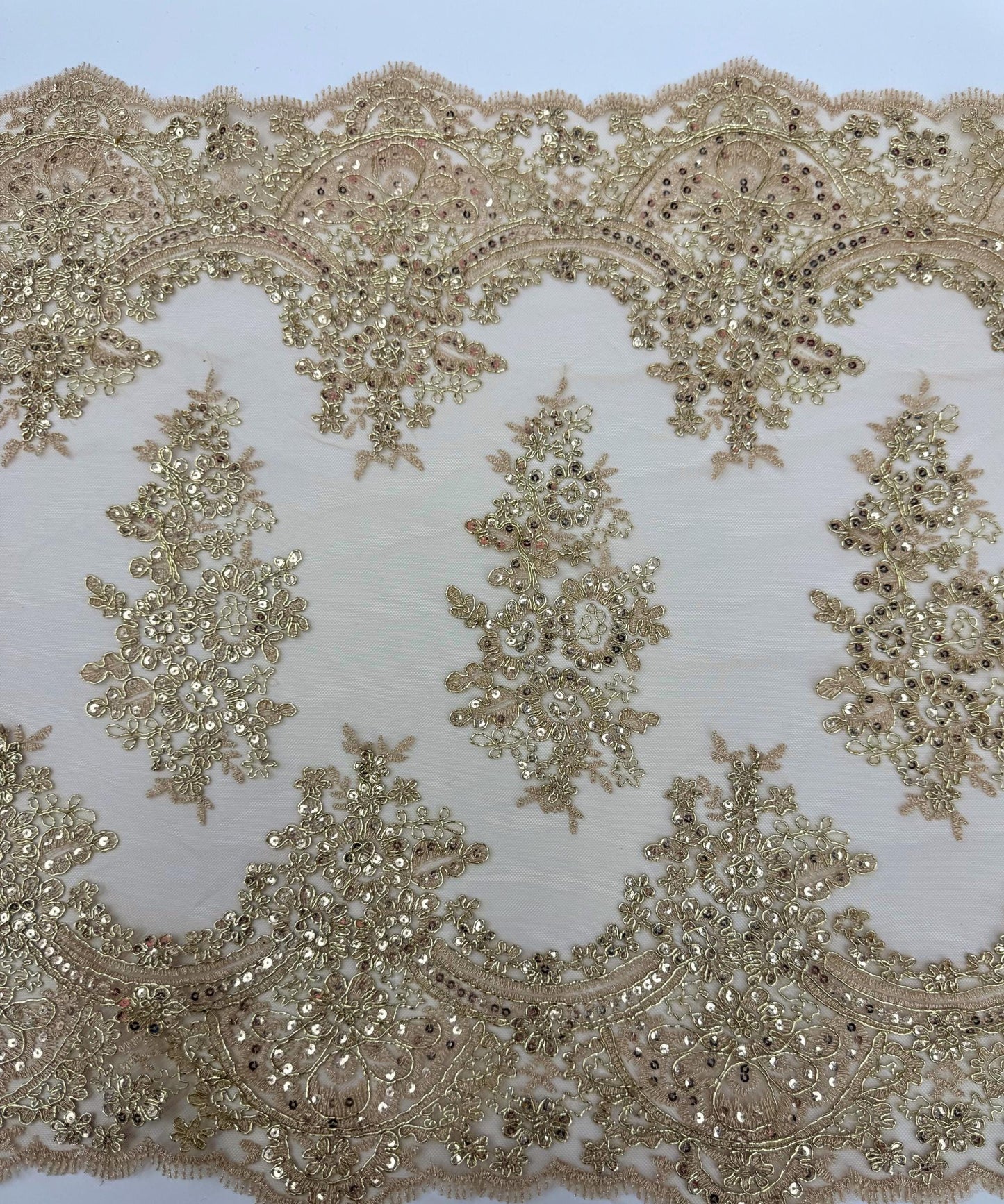 Gold Sequin Lace Fabric for Table Runner