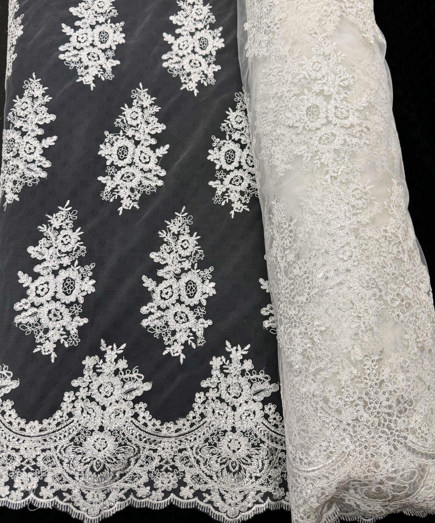 Ivory Embroidered Floral Bridal Lace