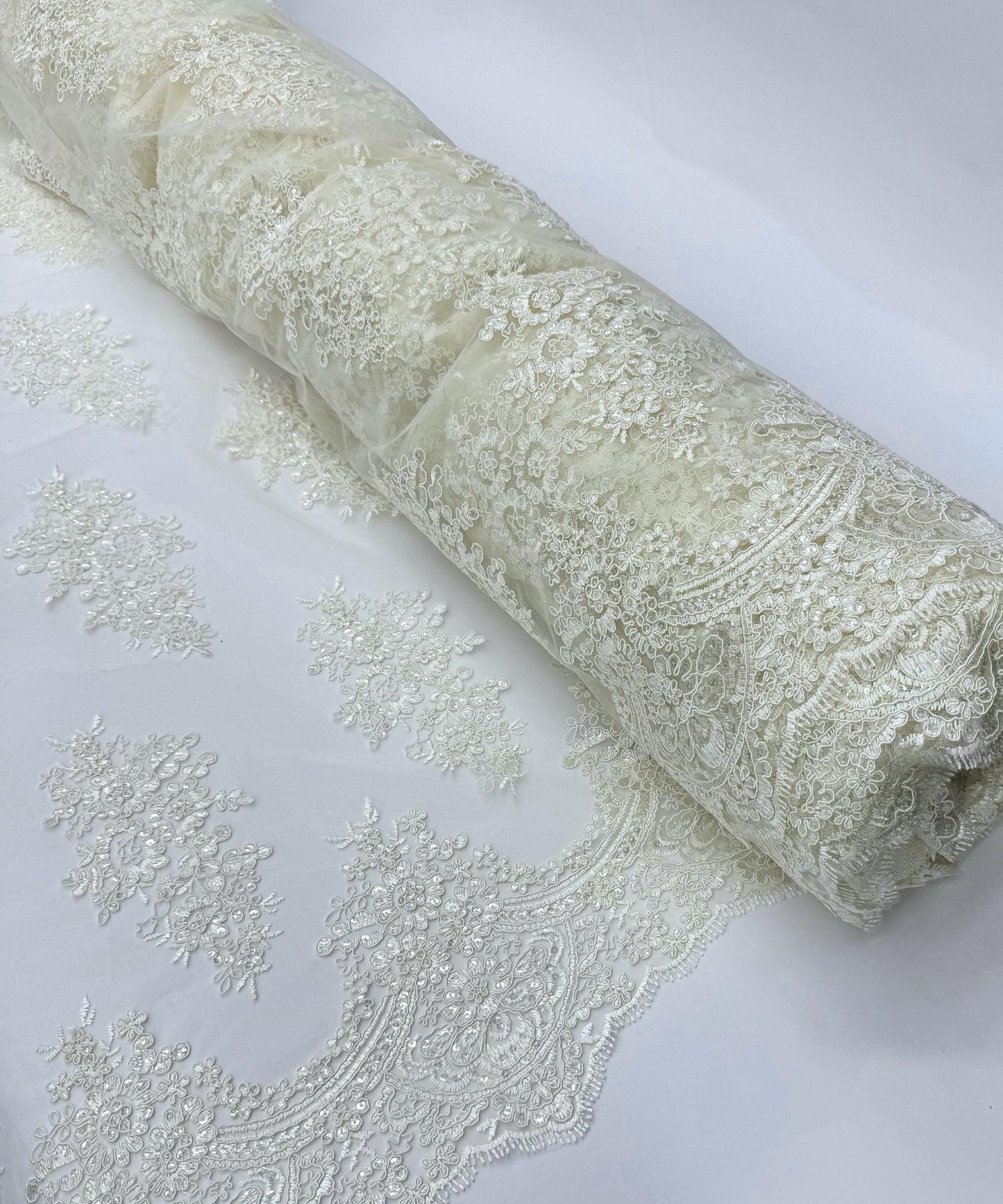 Ivory Embroidered Floral Bridal Lace