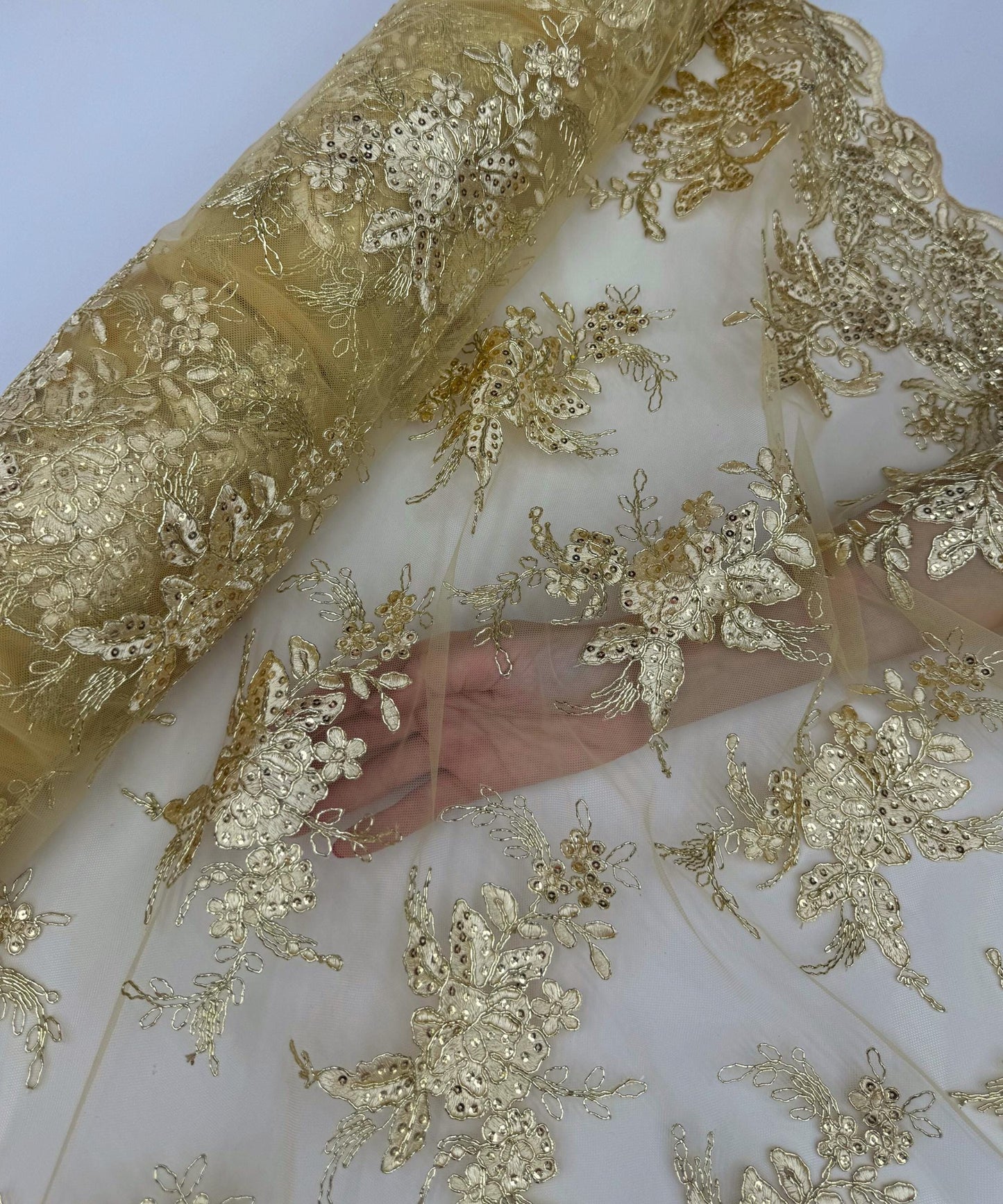 Gold Embroidered Bridal Lace