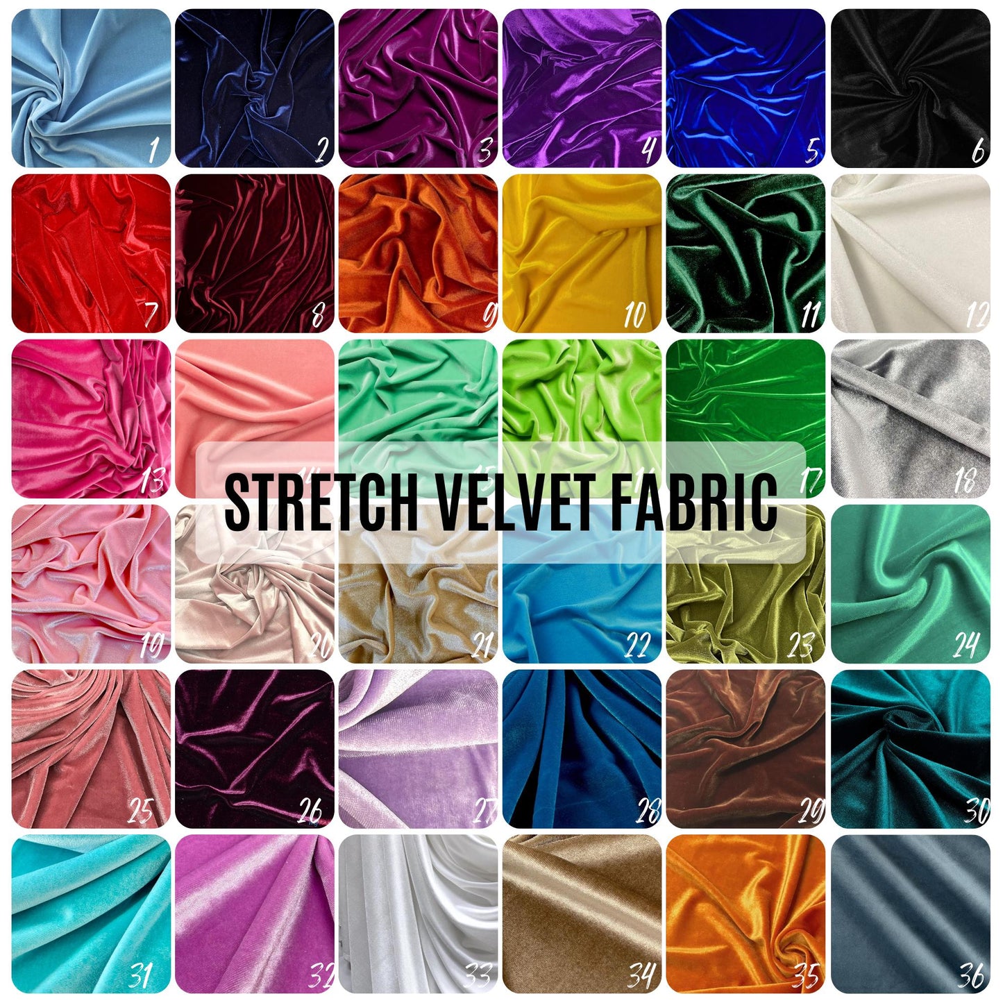 Stretchy Velvet Fabric by the Yard, Premium Quality Velvet, Colors Available, Luxury 4 Way Stretch Velvet Fabric for Apparel and Upholstery