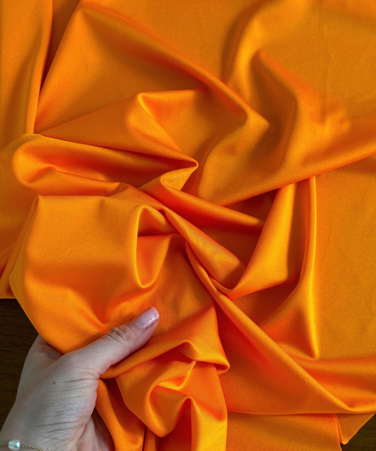 Neon Orange Shiny Nylon Spandex