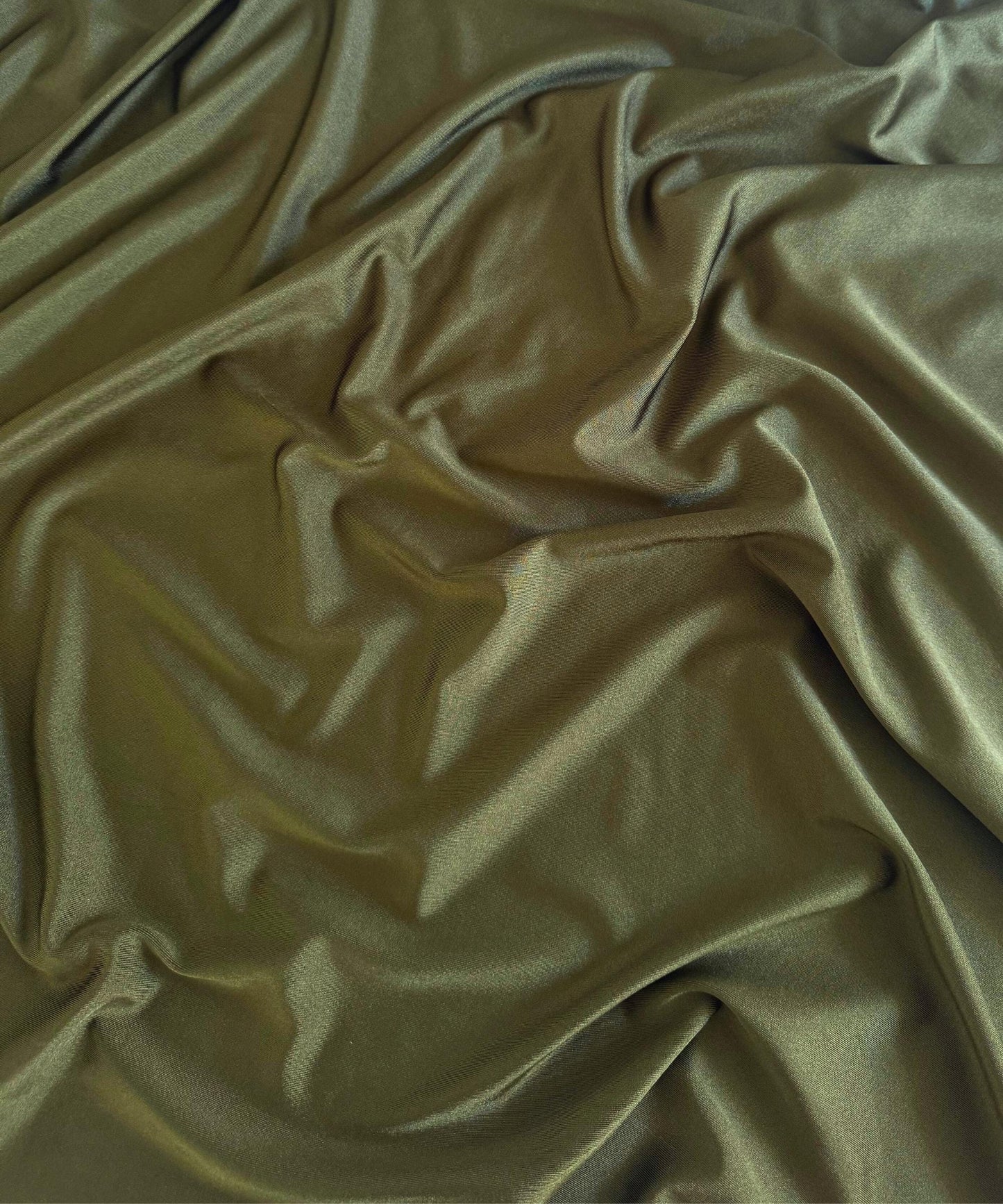 Olive Shiny Nylon Spandex
